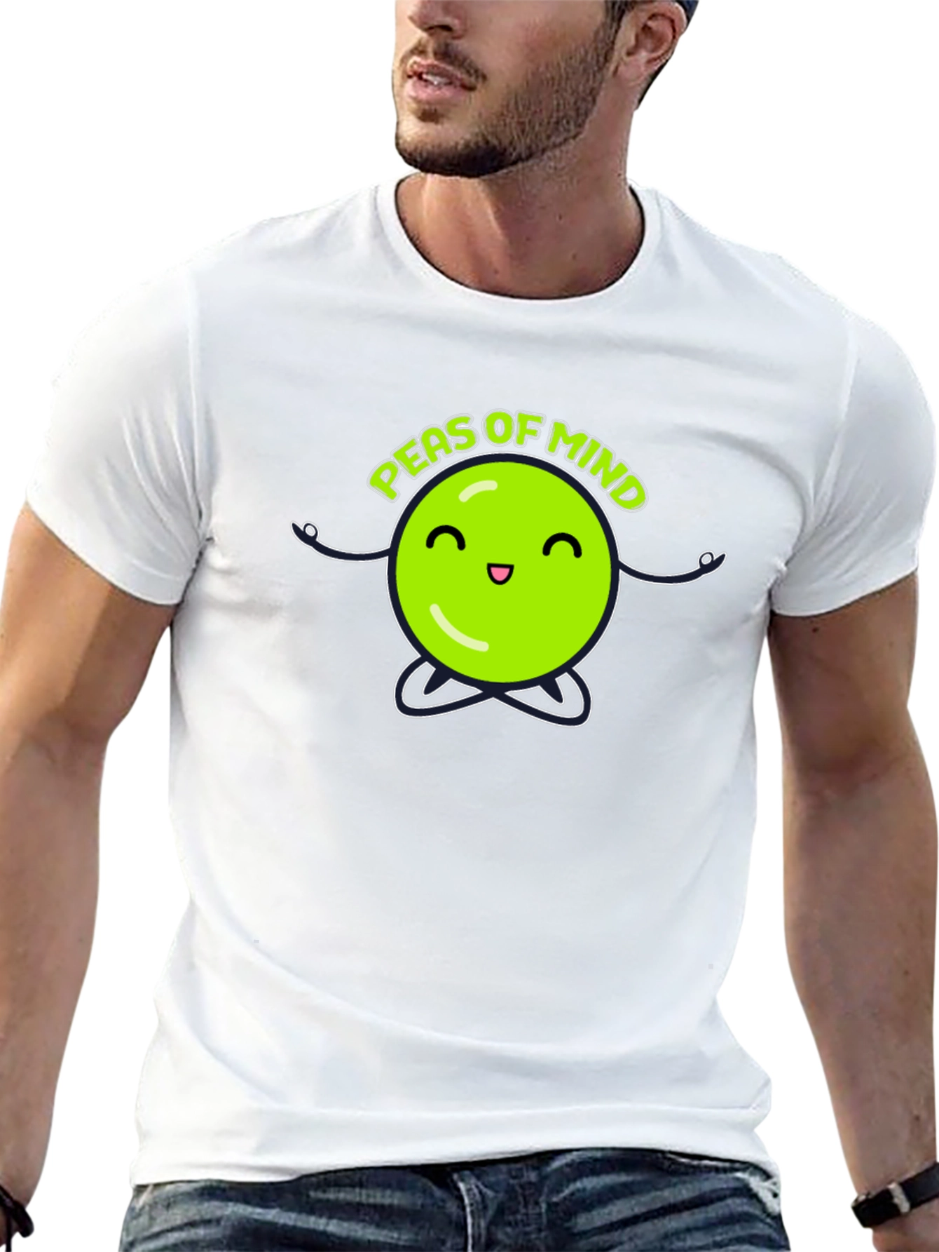 Peas of Mind Black Graphic T-Shirt