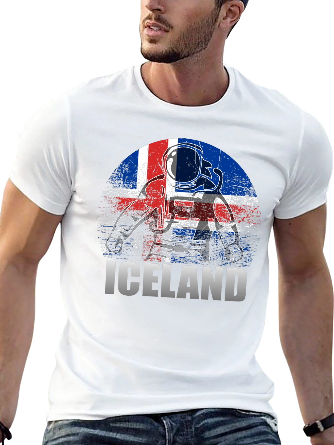 Iceland Astronaut Flag T-Shirt