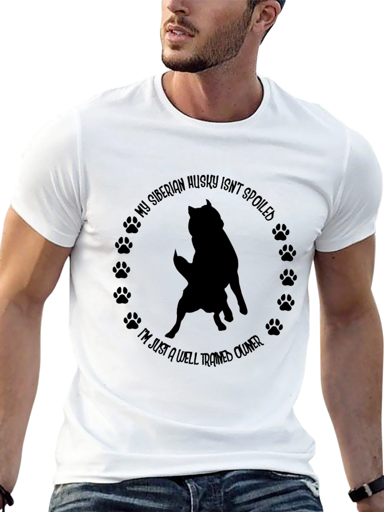 Siberian Husky Owner Black Graphic Tee