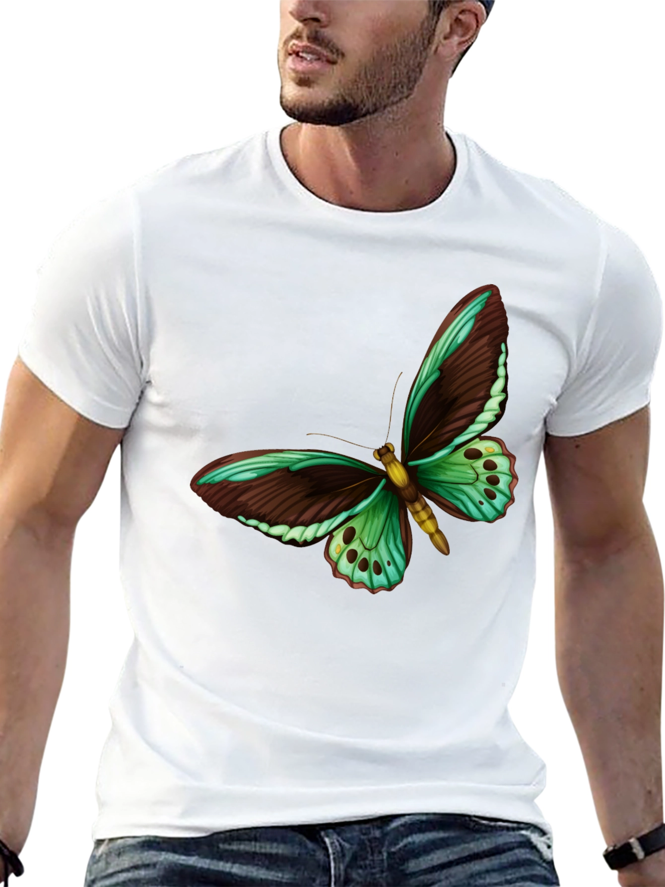 Butterfly Graphic Tee - Mens Short Sleeve T-Shirt