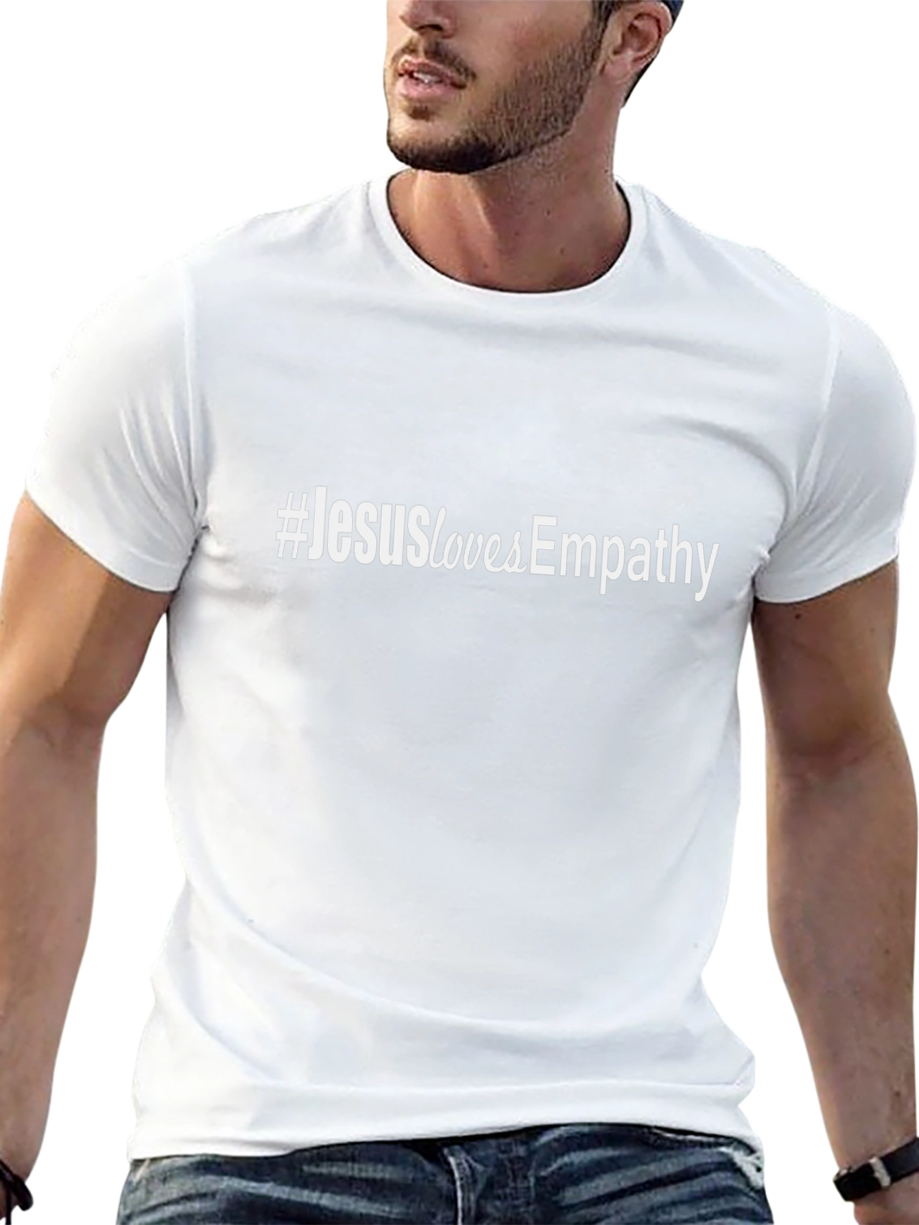 #JesusLovesEmpathy Black Cotton Casual T-Shirt