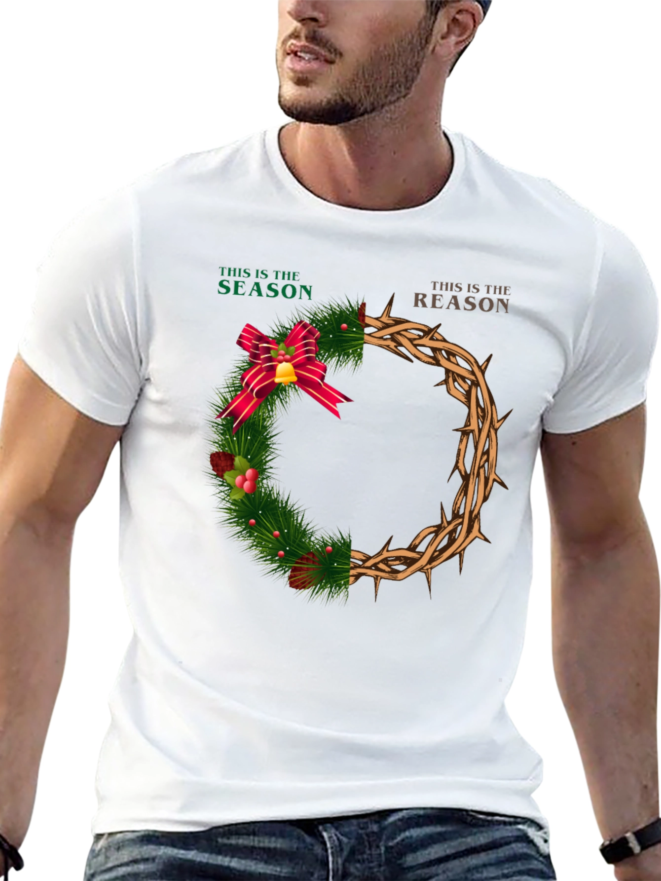 Season & Reason Christmas Wreath Graphic T-Shirt