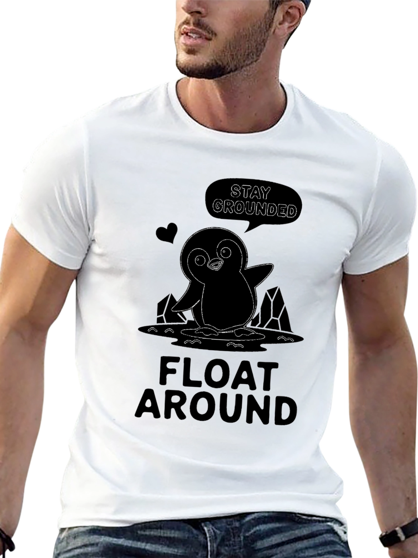 Stay Grounded Penguin Graphic T-Shirt