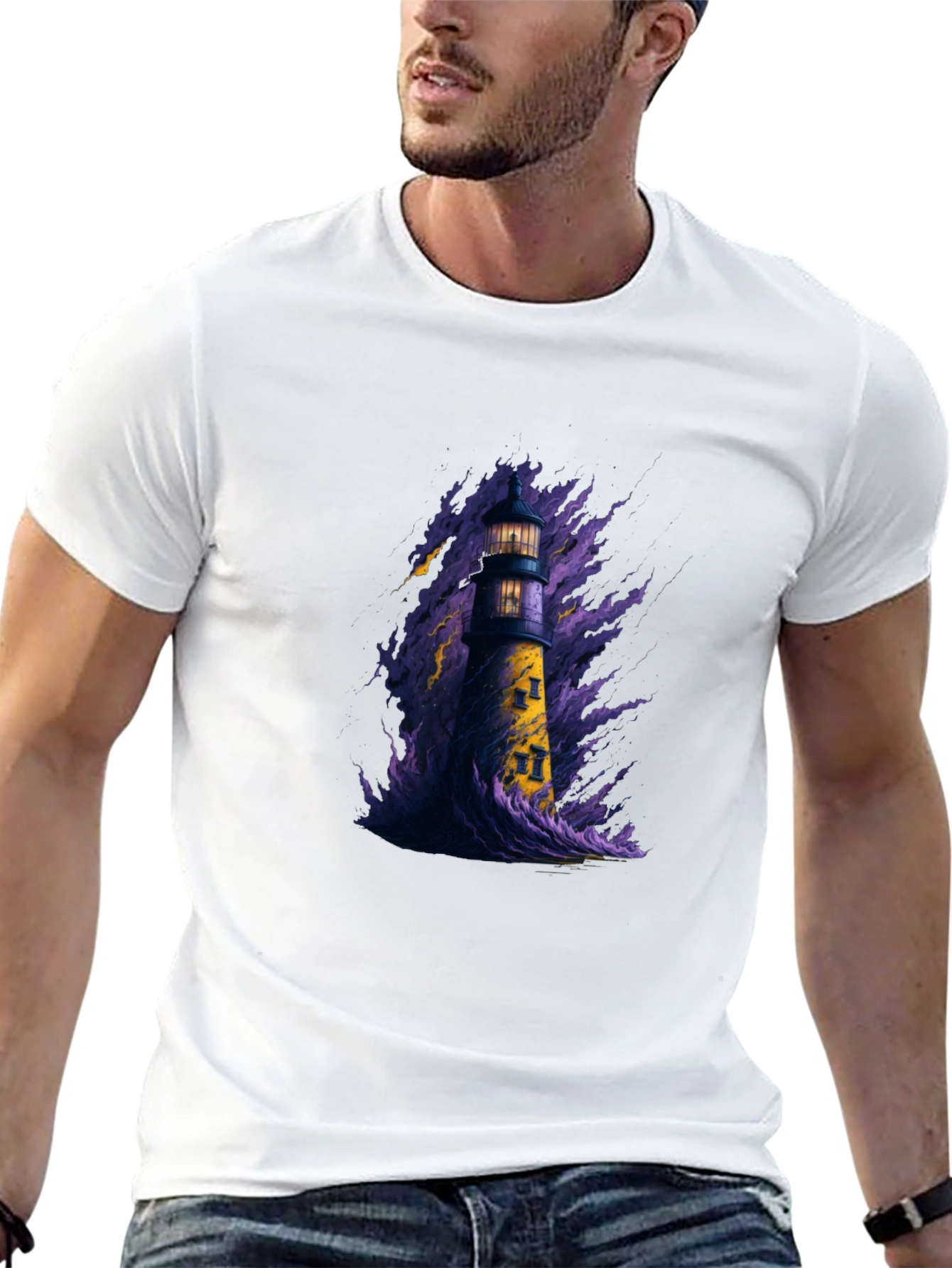 Lighthouse Graphic Tee - Dark Storm Design