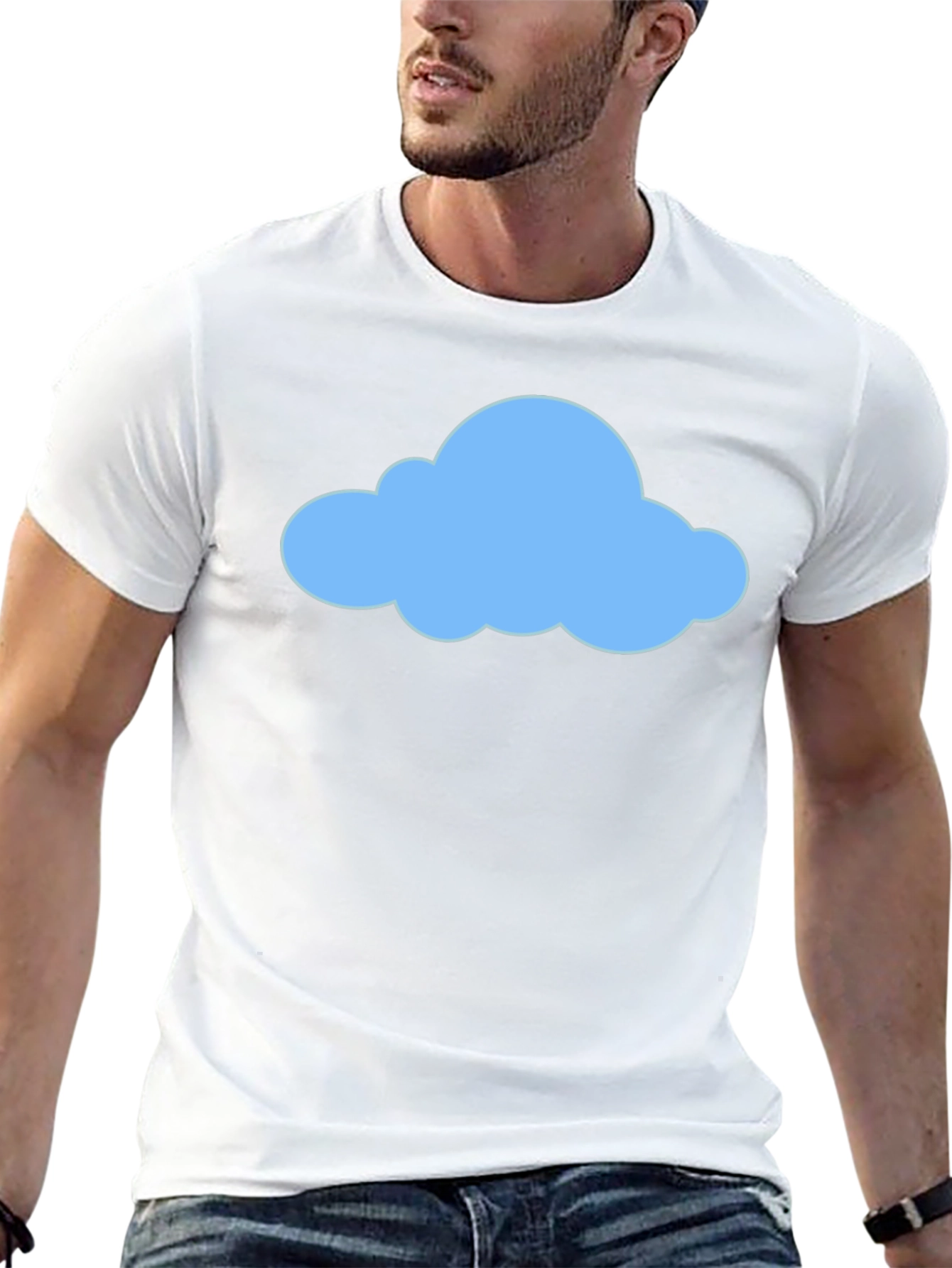 Cloud Graphic Tee - Mens Casual Black T-Shirt