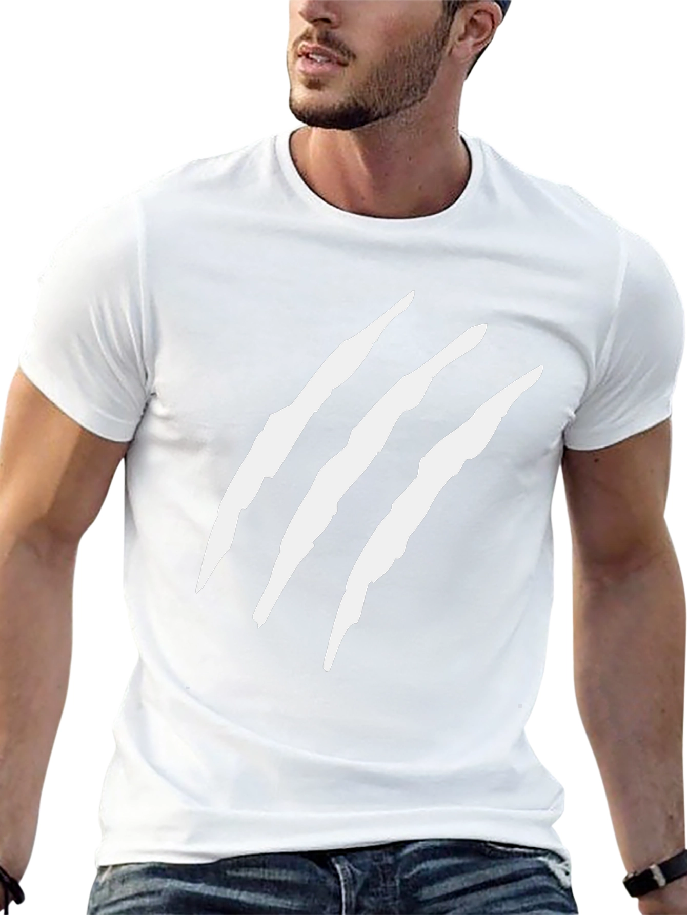 Claw Mark Graphic Tee - Edgy Black T-Shirt
