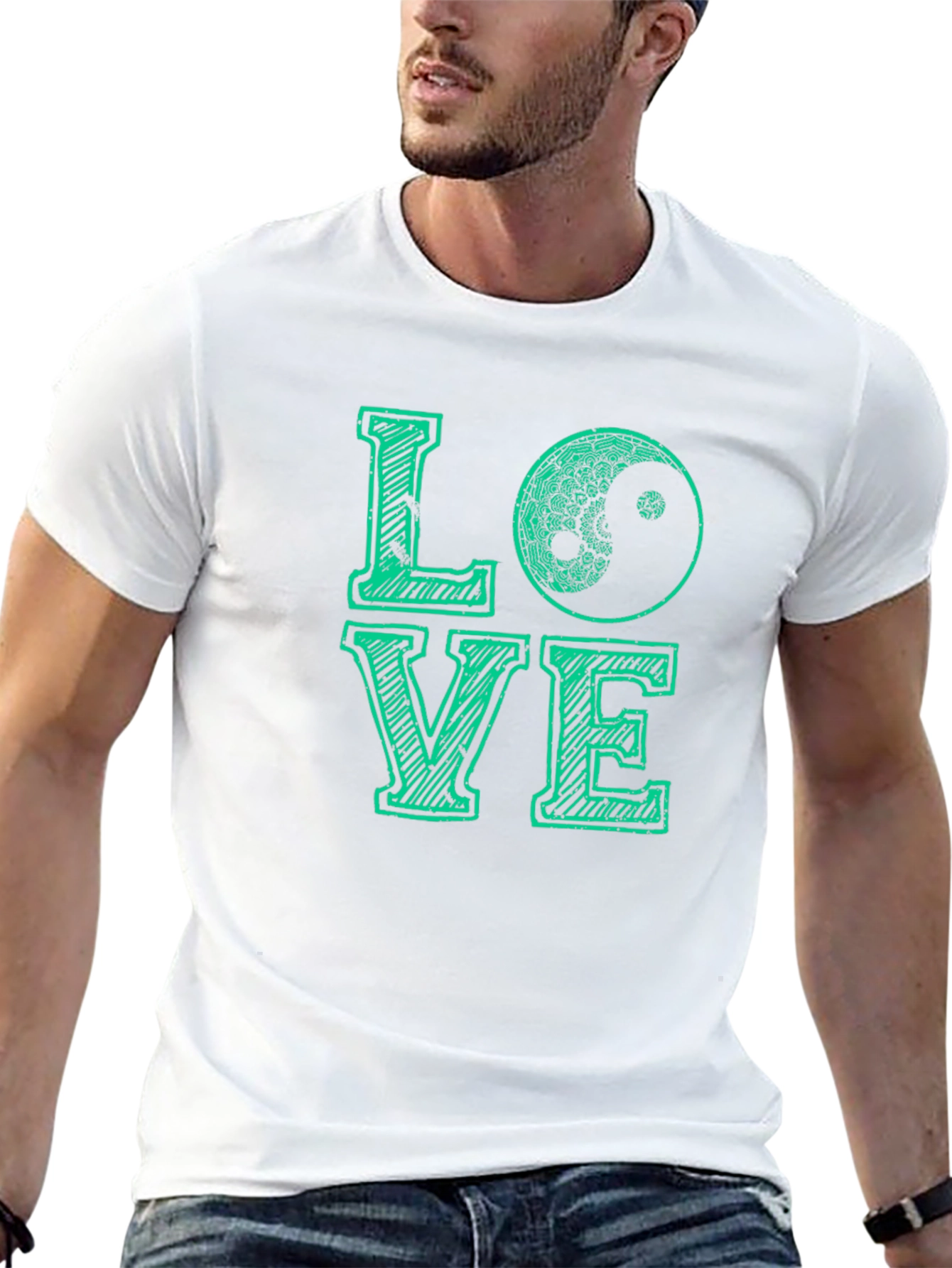 Love Yin Yang Graphic T-Shirt - Mens Black Tee