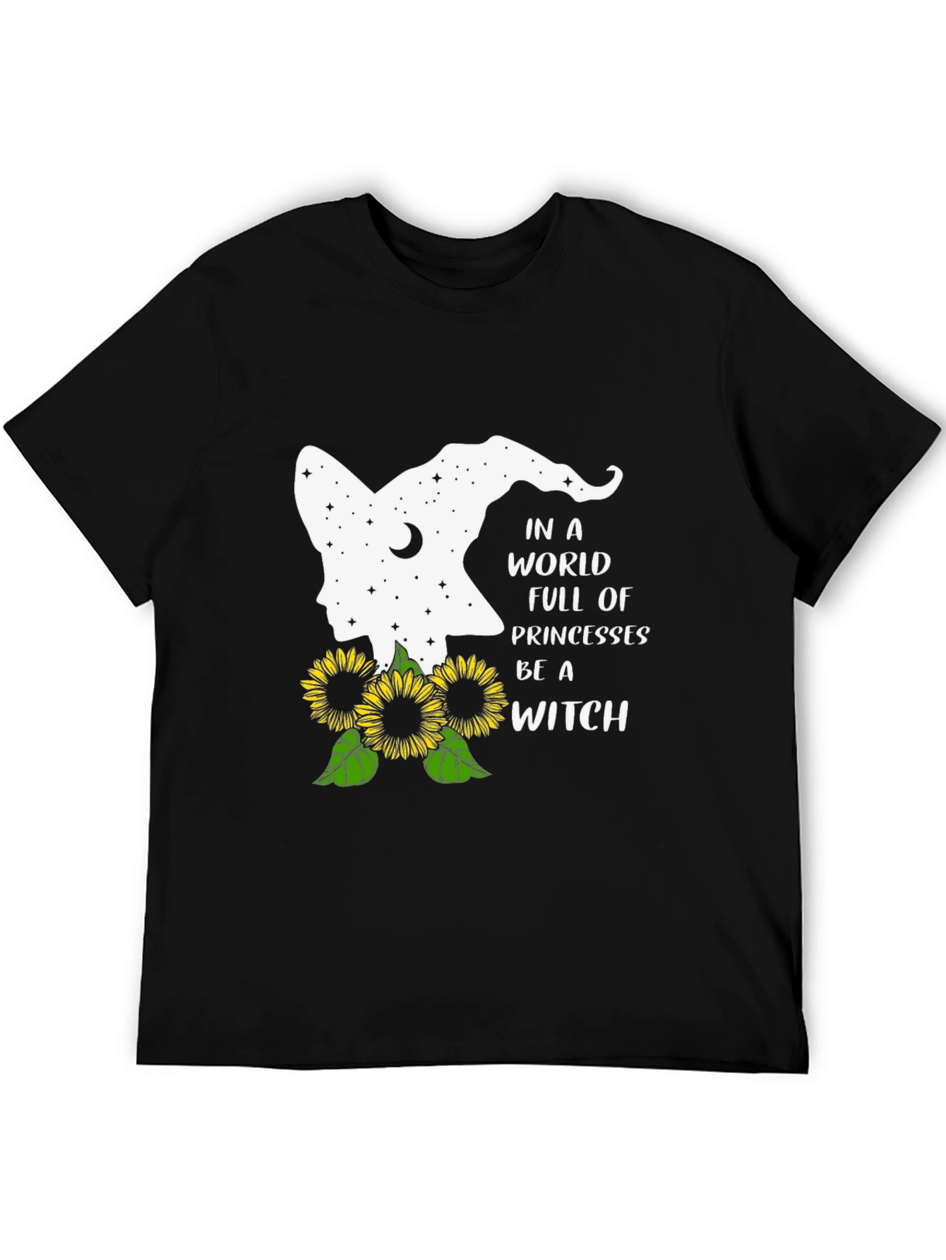 Witch Sunflower Graphic T-Shirt