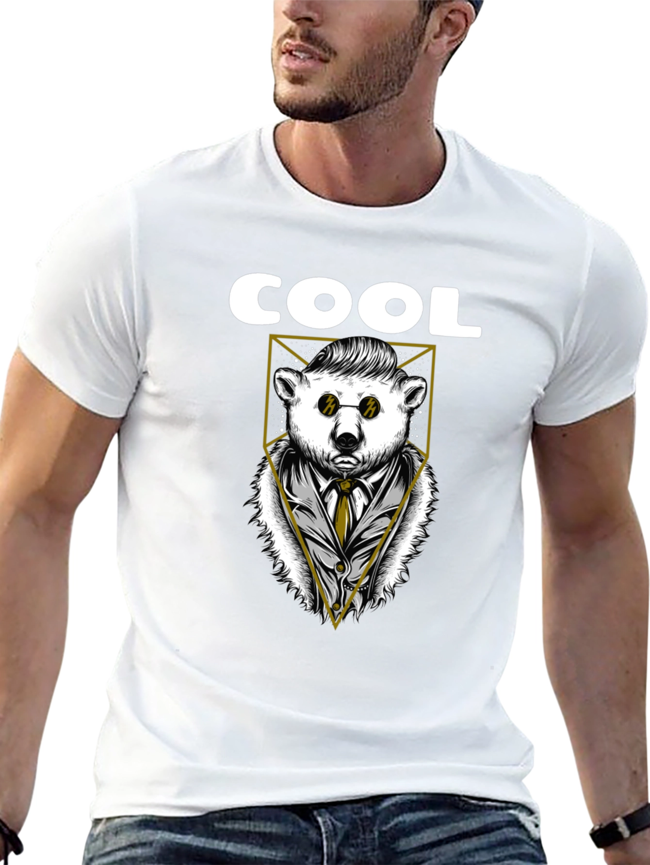 Cool Bear Graphic Tee - Stylish Black T-Shirt