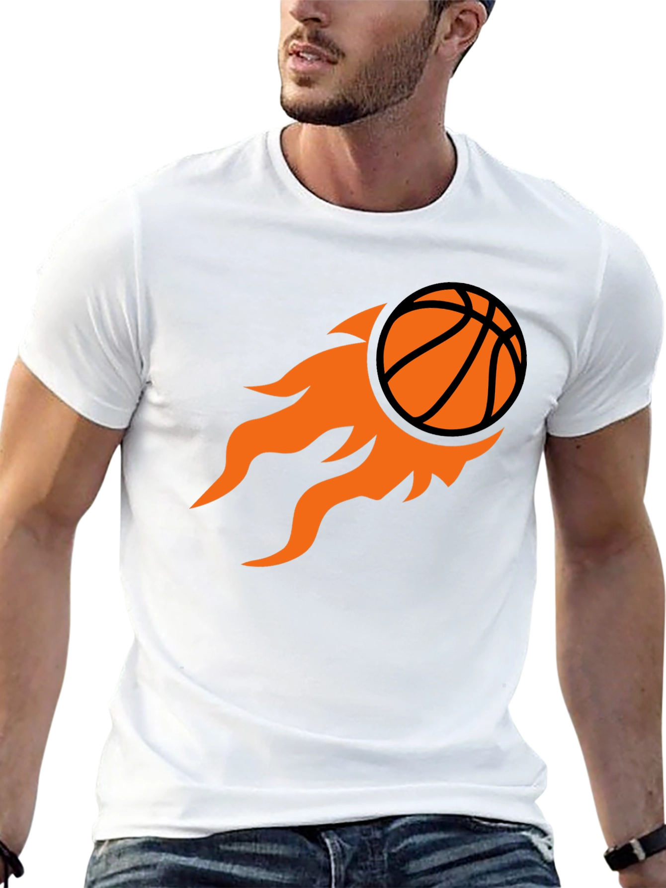 Fiery Basketball Graphic Tee