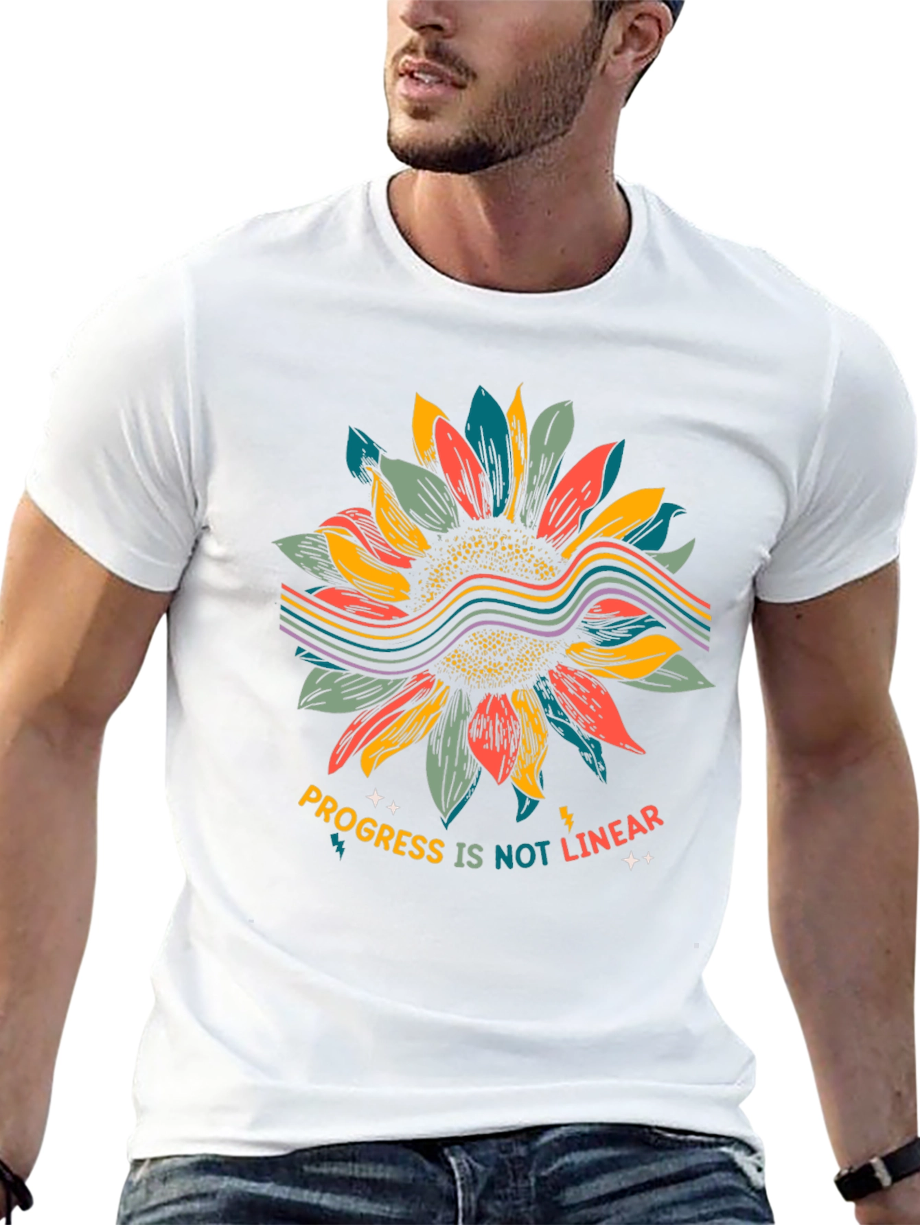 Progress Not Linear Sunflower Graphic Tee