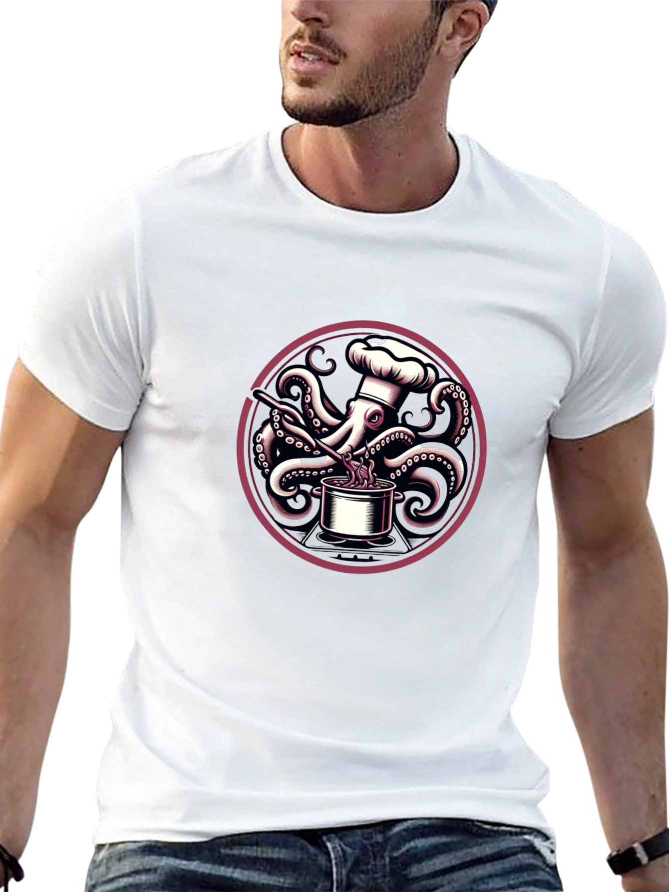 Chef Octopus Graphic T-Shirt - Unique Design