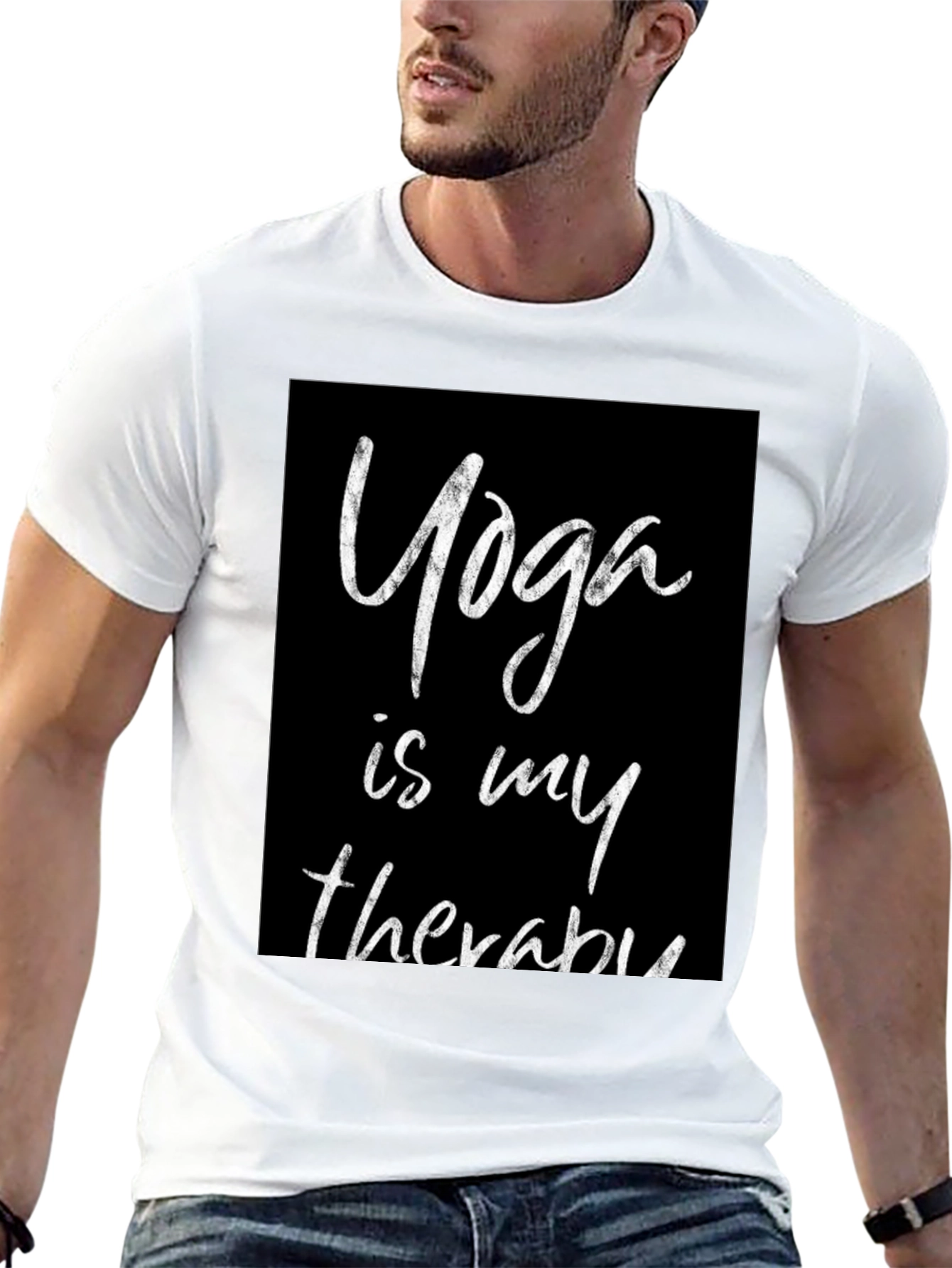 Yoga is My Therapy Black T-Shirt