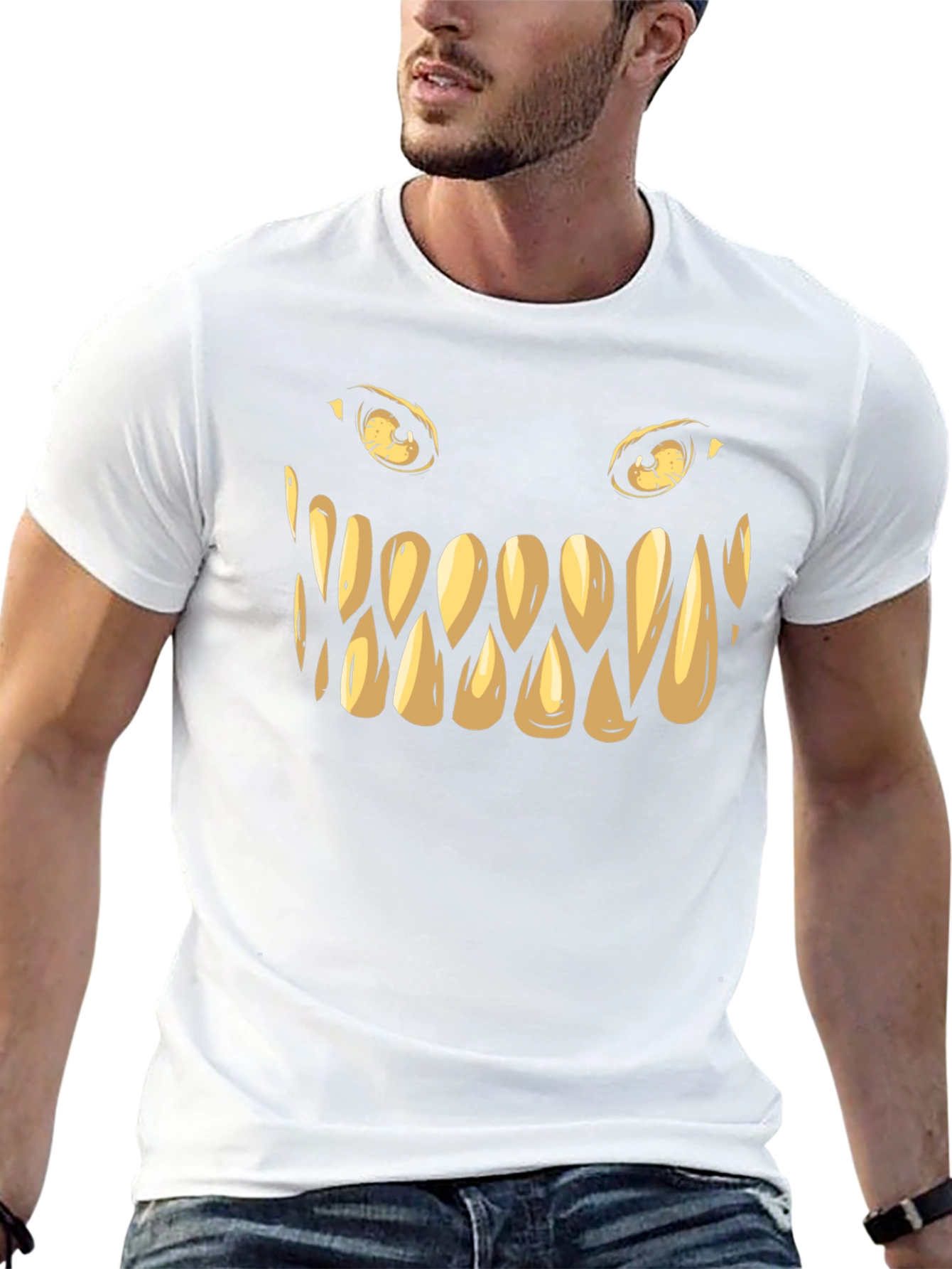 Monster Face Graphic Tee - Spooky Style