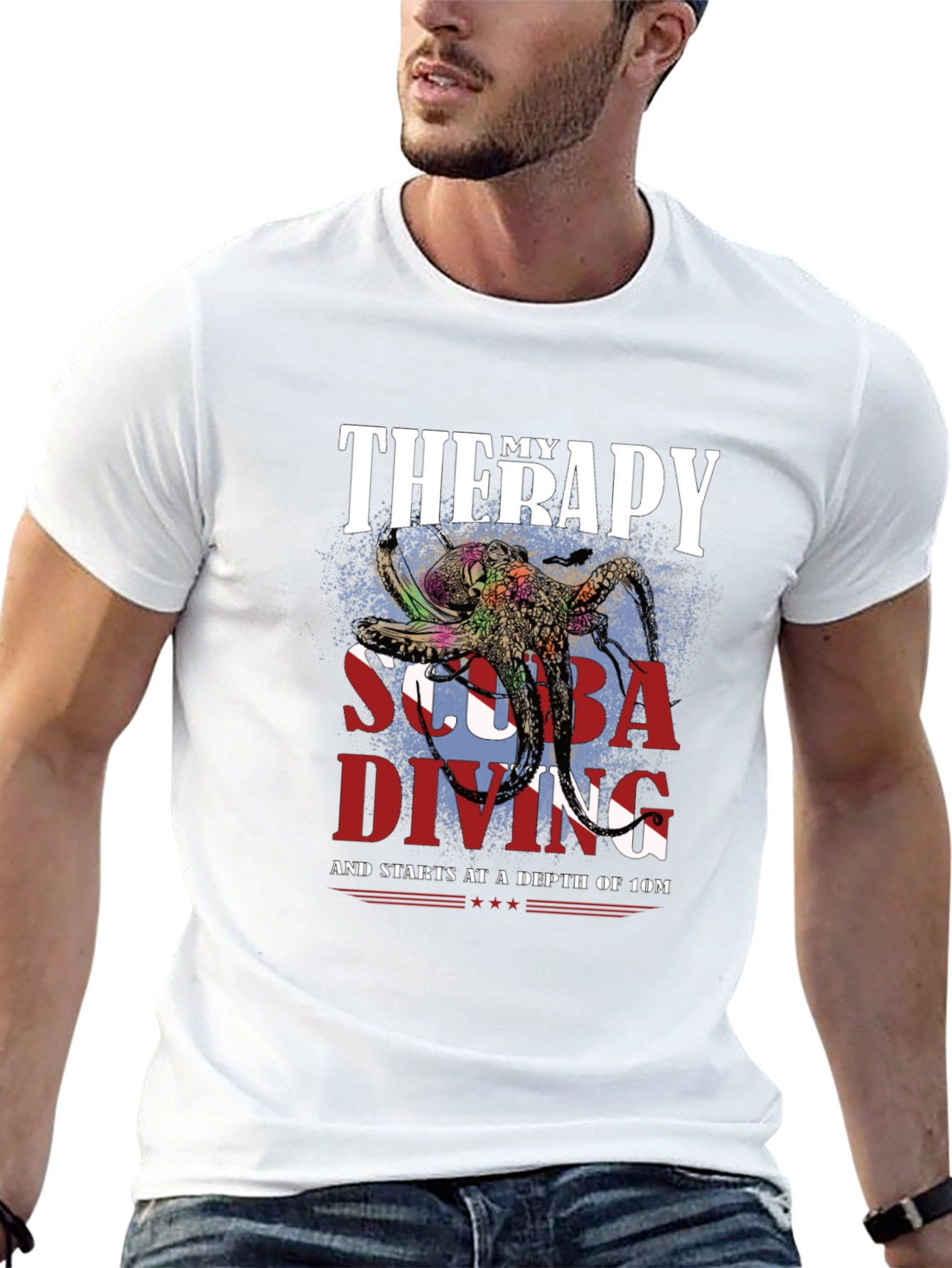 Scuba Diving Therapy T-Shirt - Octopus Design