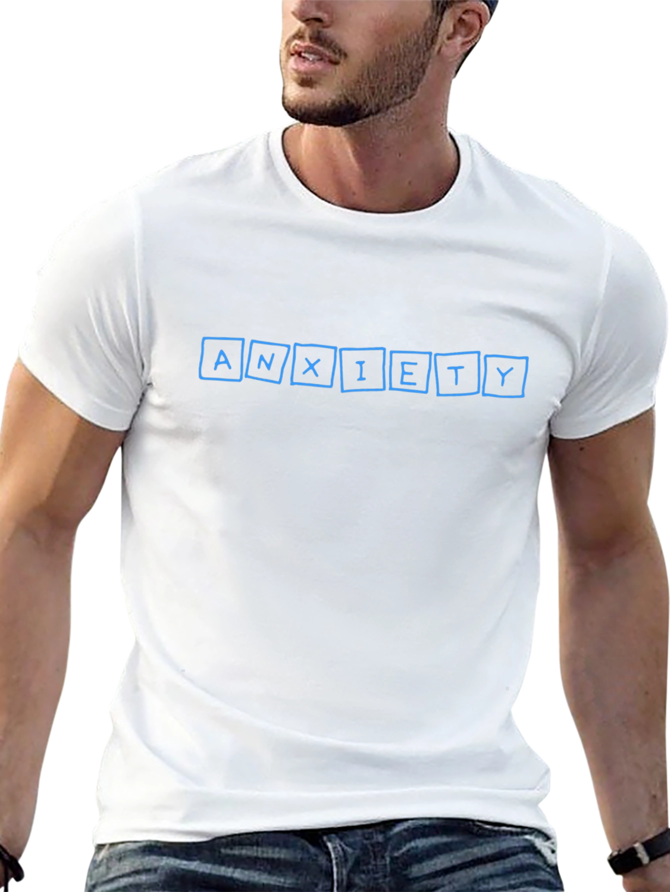 Anxiety Letter Tile Graphic Tee - Black