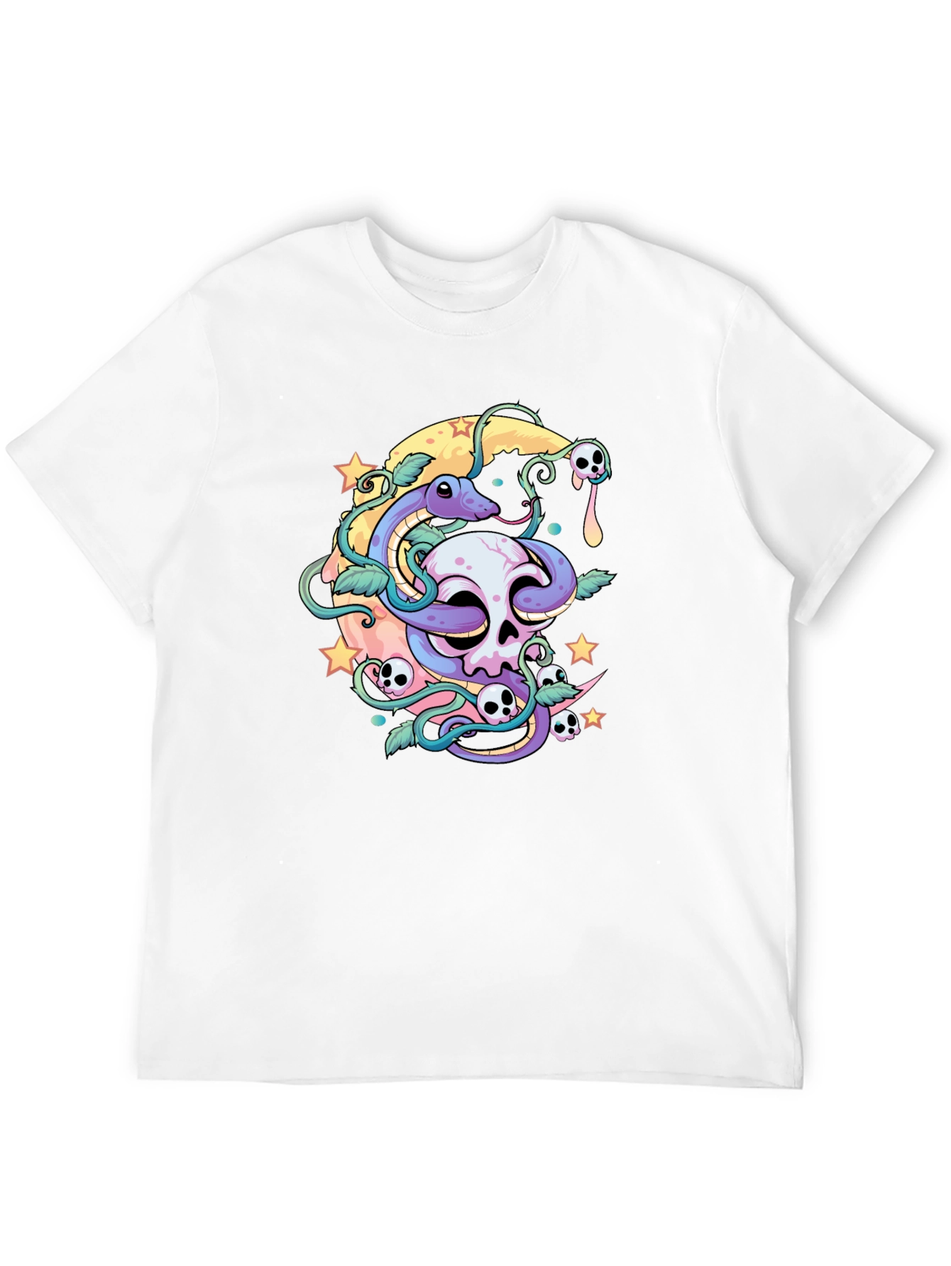 Skull Snake Moon Graphic T-Shirt