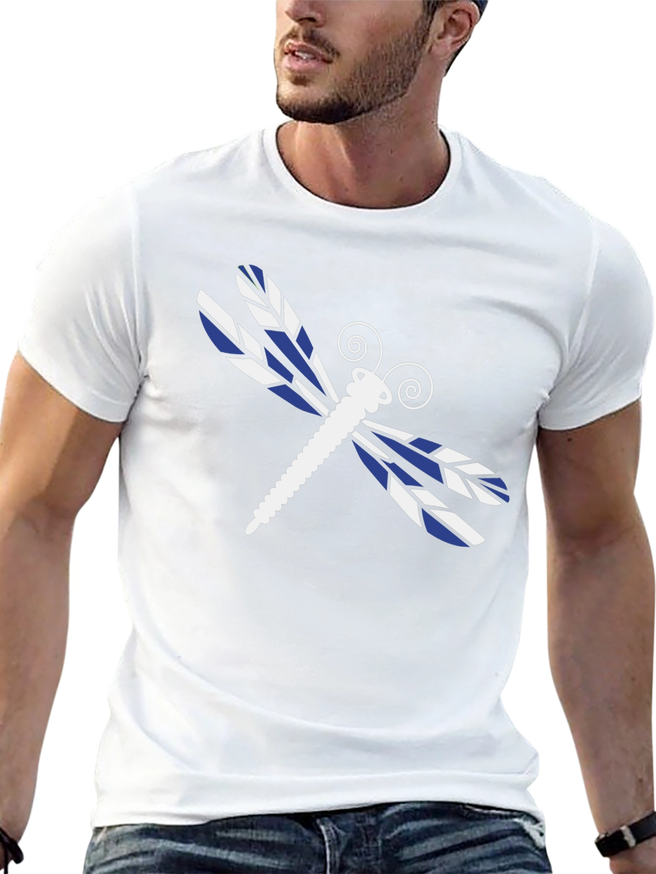 Dragonfly Graphic Tee - Black Cotton Shirt