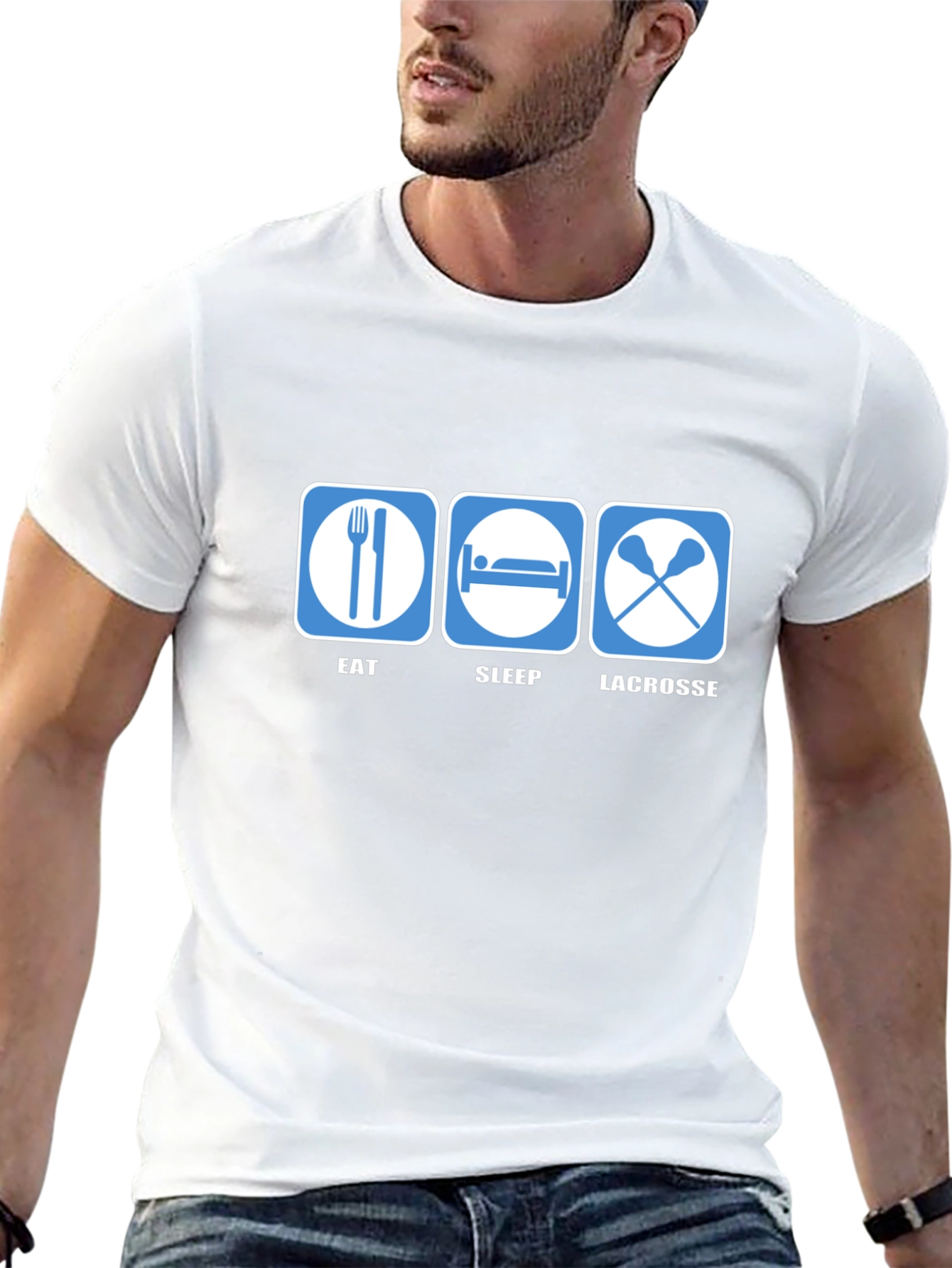 Eat Sleep Lacrosse Black T-Shirt
