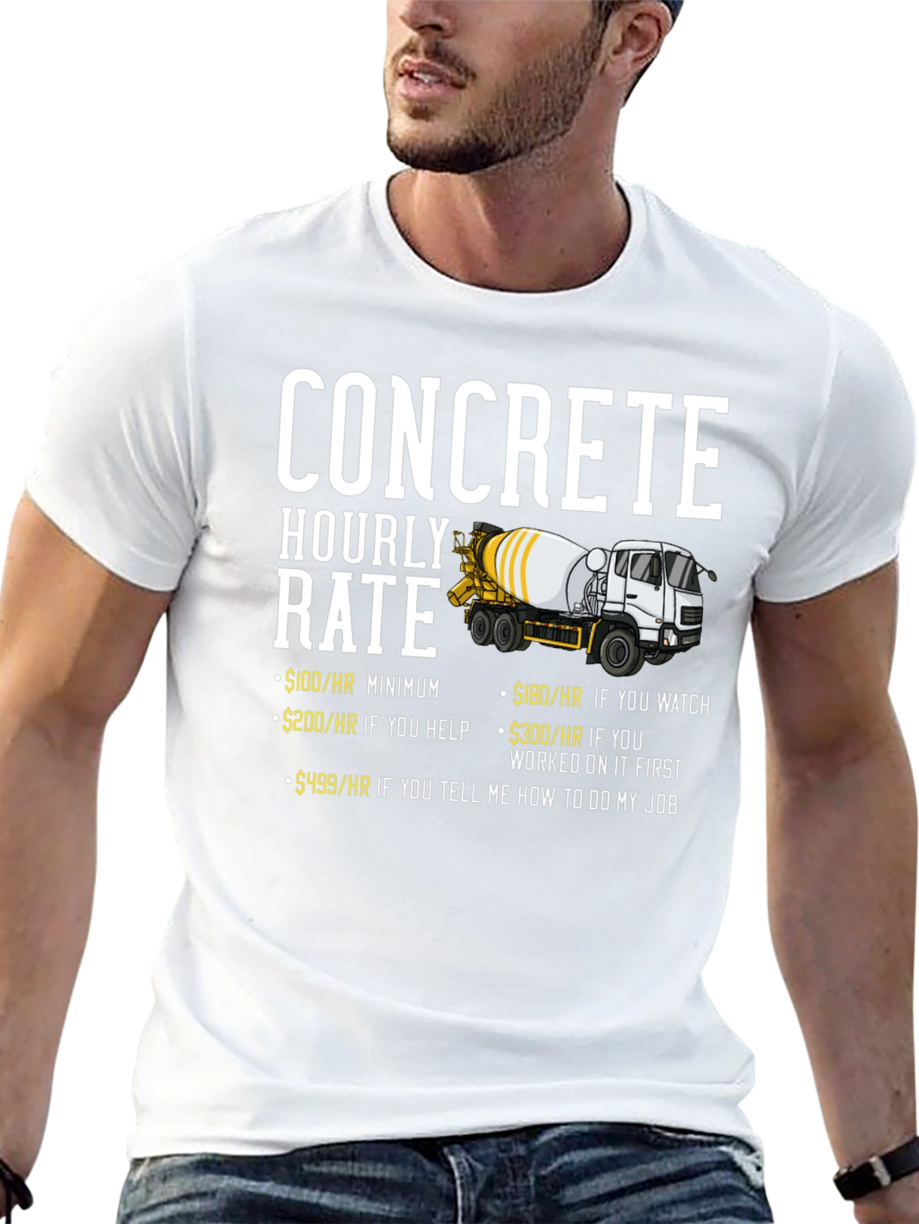 Concrete Hourly Rate Funny T-Shirt