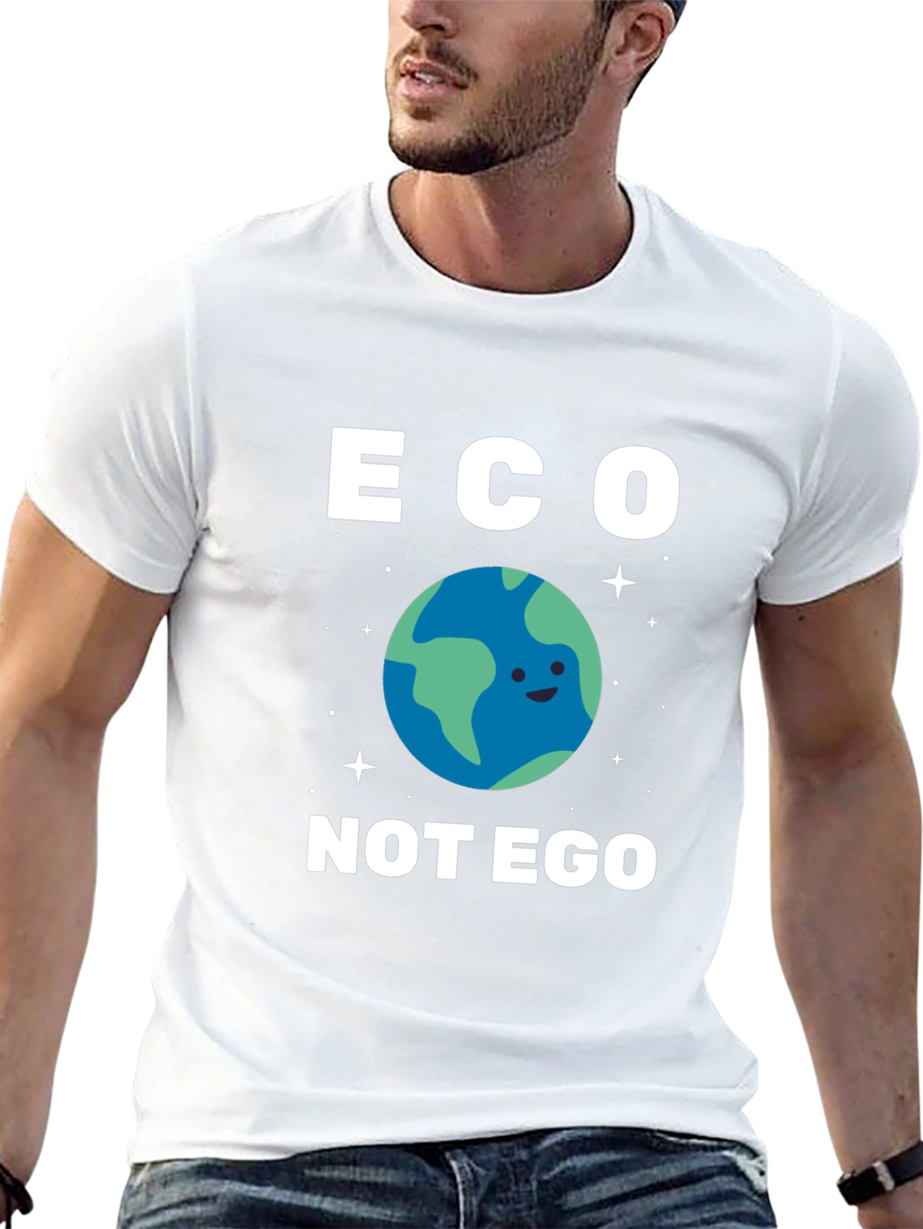 Eco Not Ego Graphic T-Shirt - Earth Day Tee