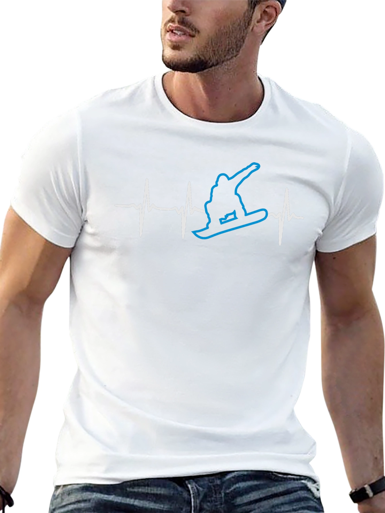 Snowboard Heartbeat T-Shirt - Cool Winter Sports Tee
