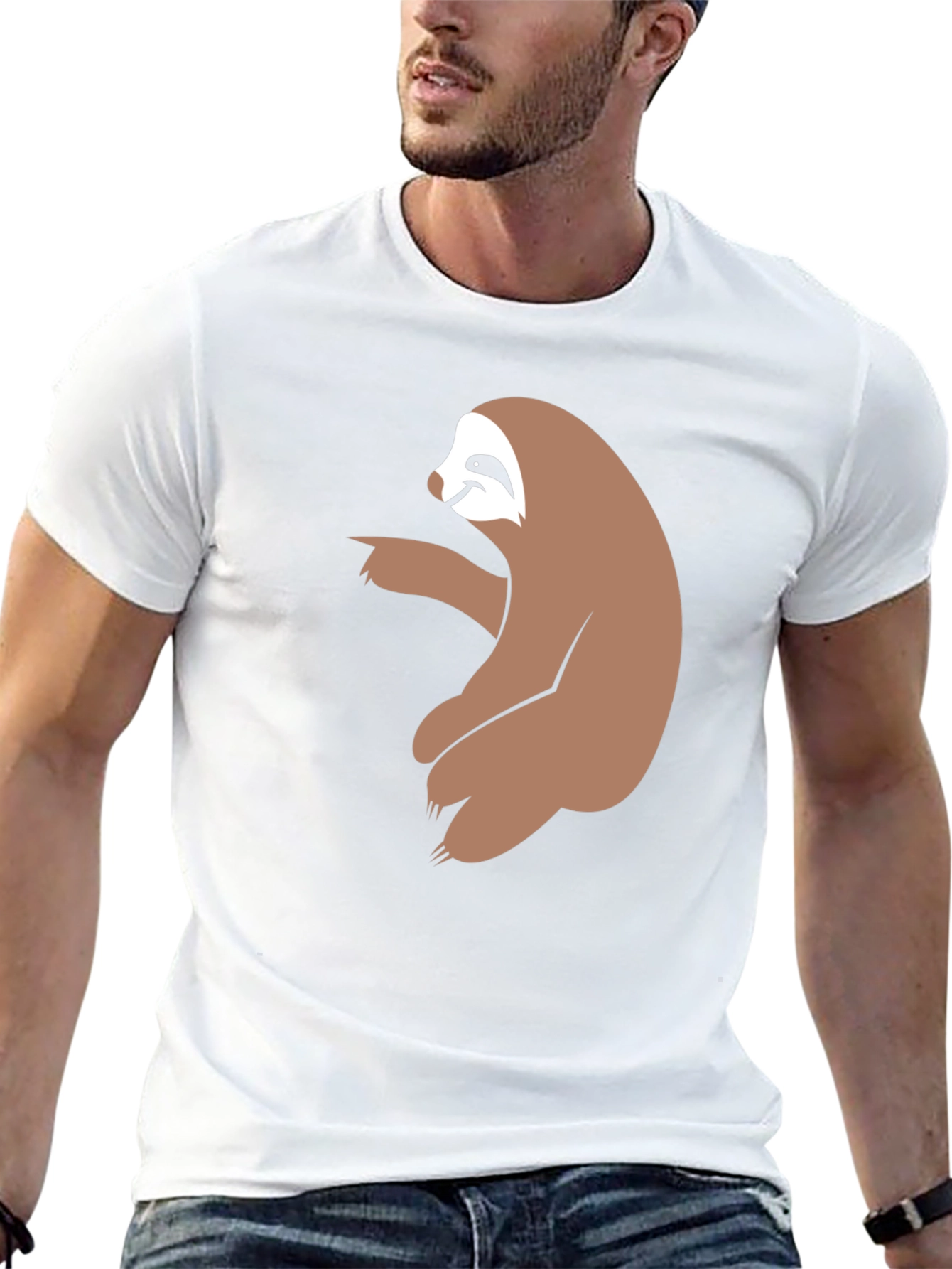 Sloth Pointing Graphic Tee - Mens Black T-Shirt