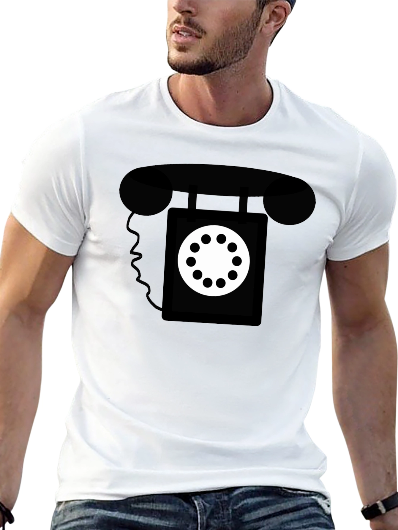 Retro Rotary Phone Graphic Tee - Classic Style