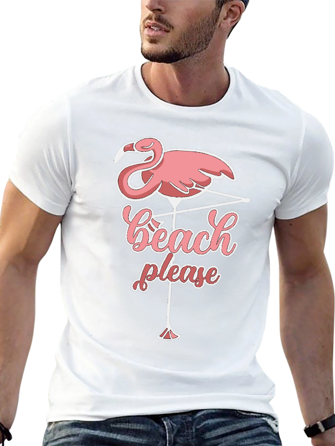 Beach Please Flamingo T-Shirt