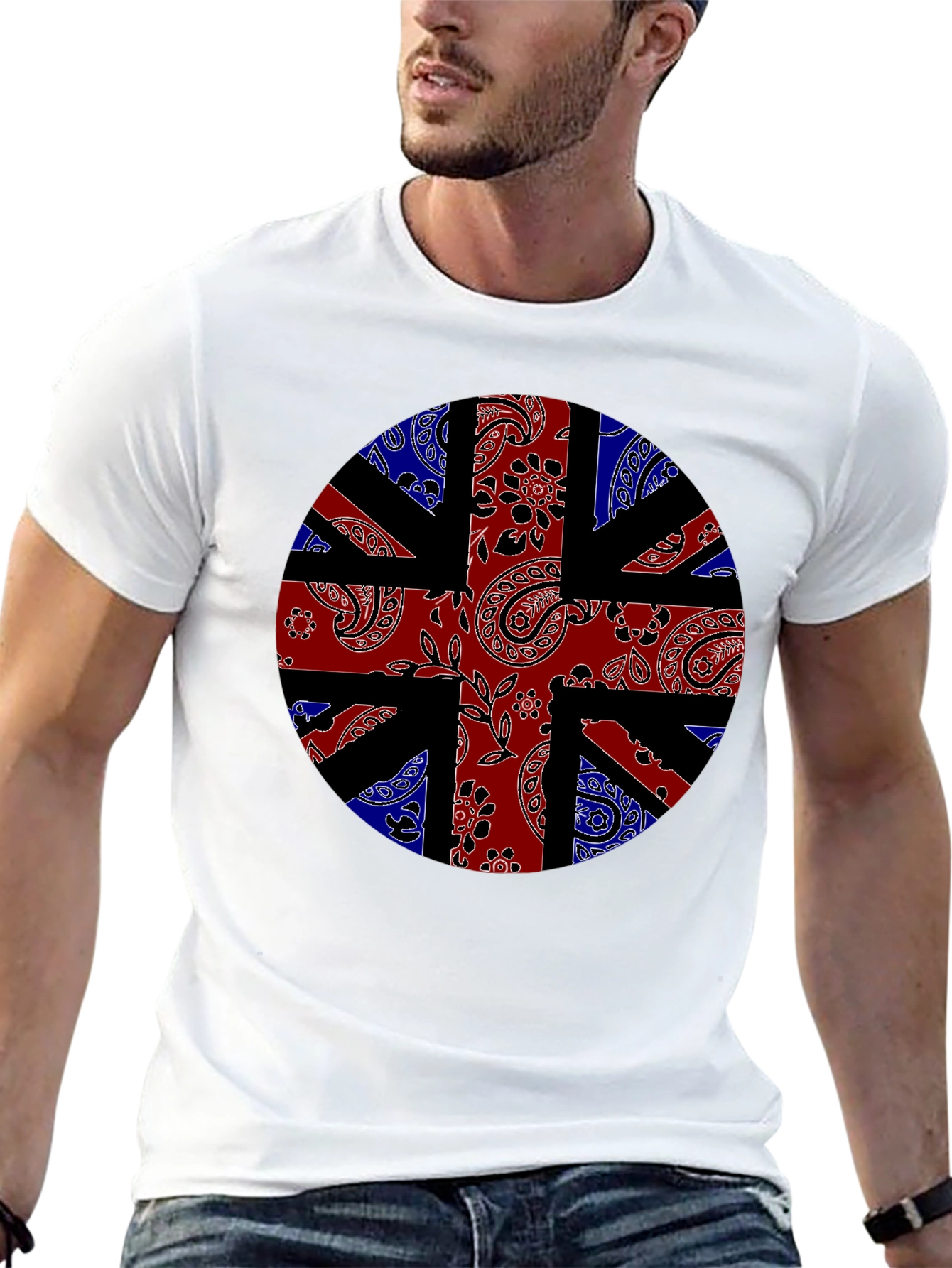 Union Jack Bandana Print Black T-Shirt