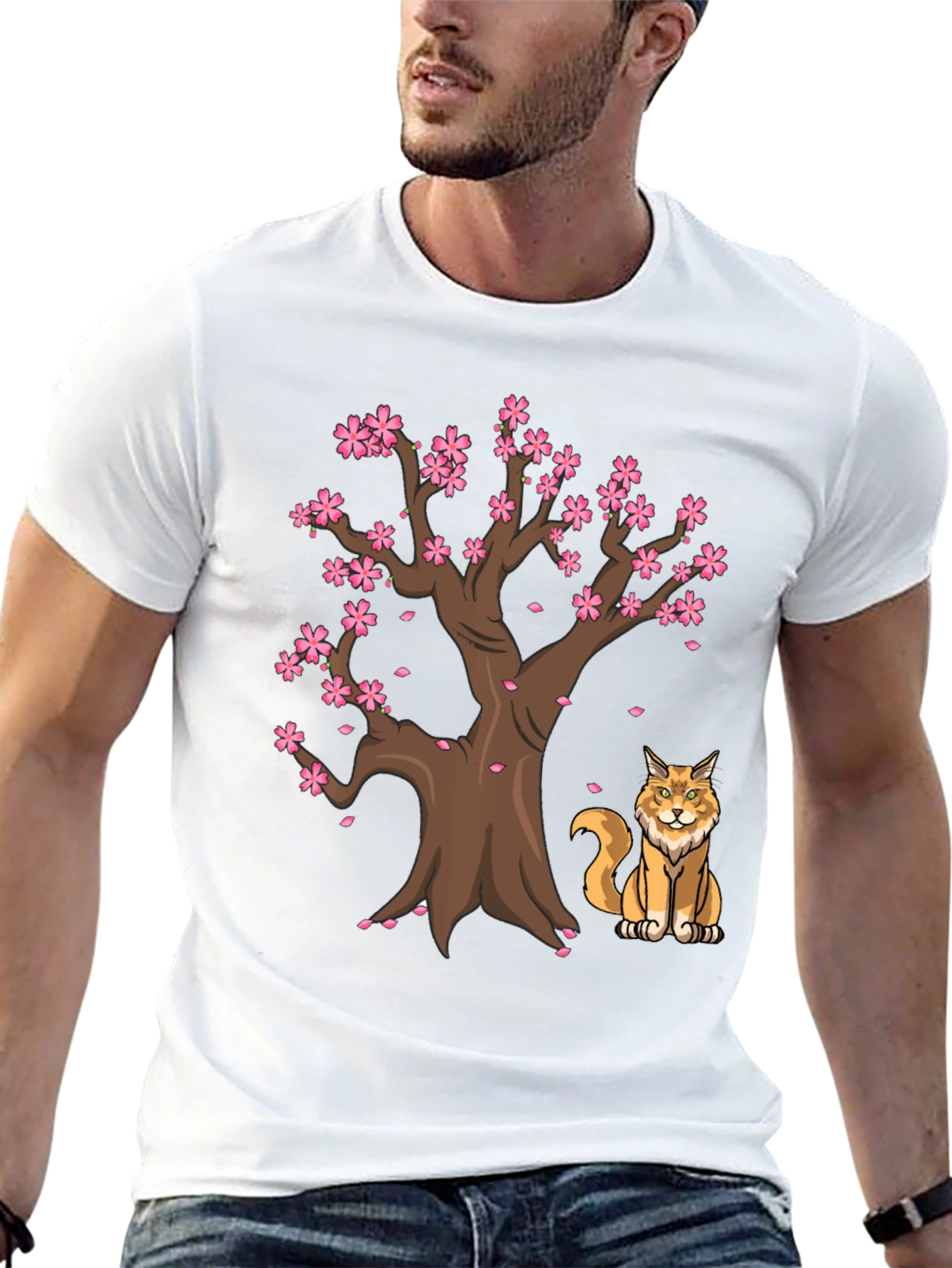Sakura Tree Cat T-Shirt