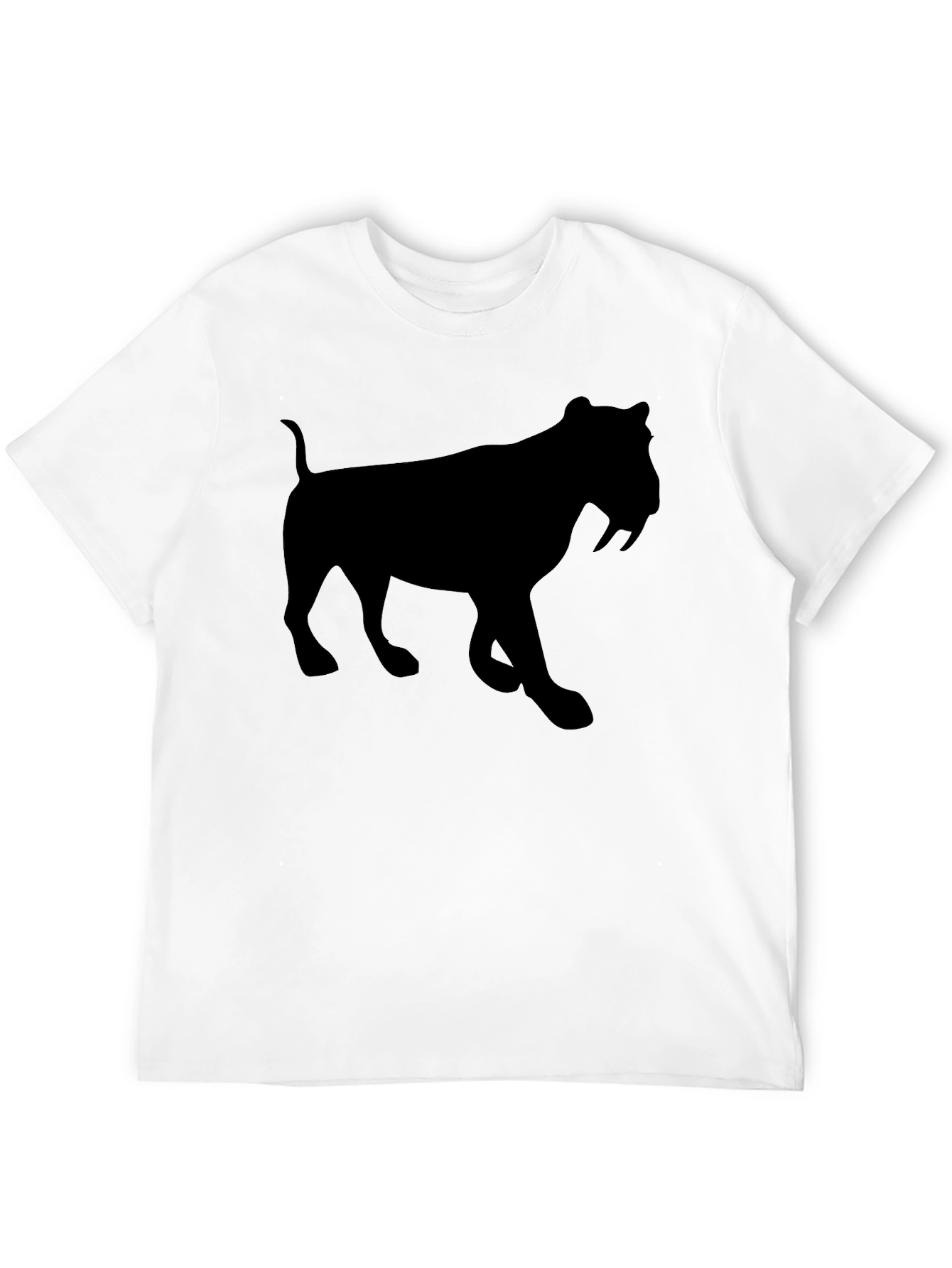Saber-Toothed Tiger Silhouette Black Tee
