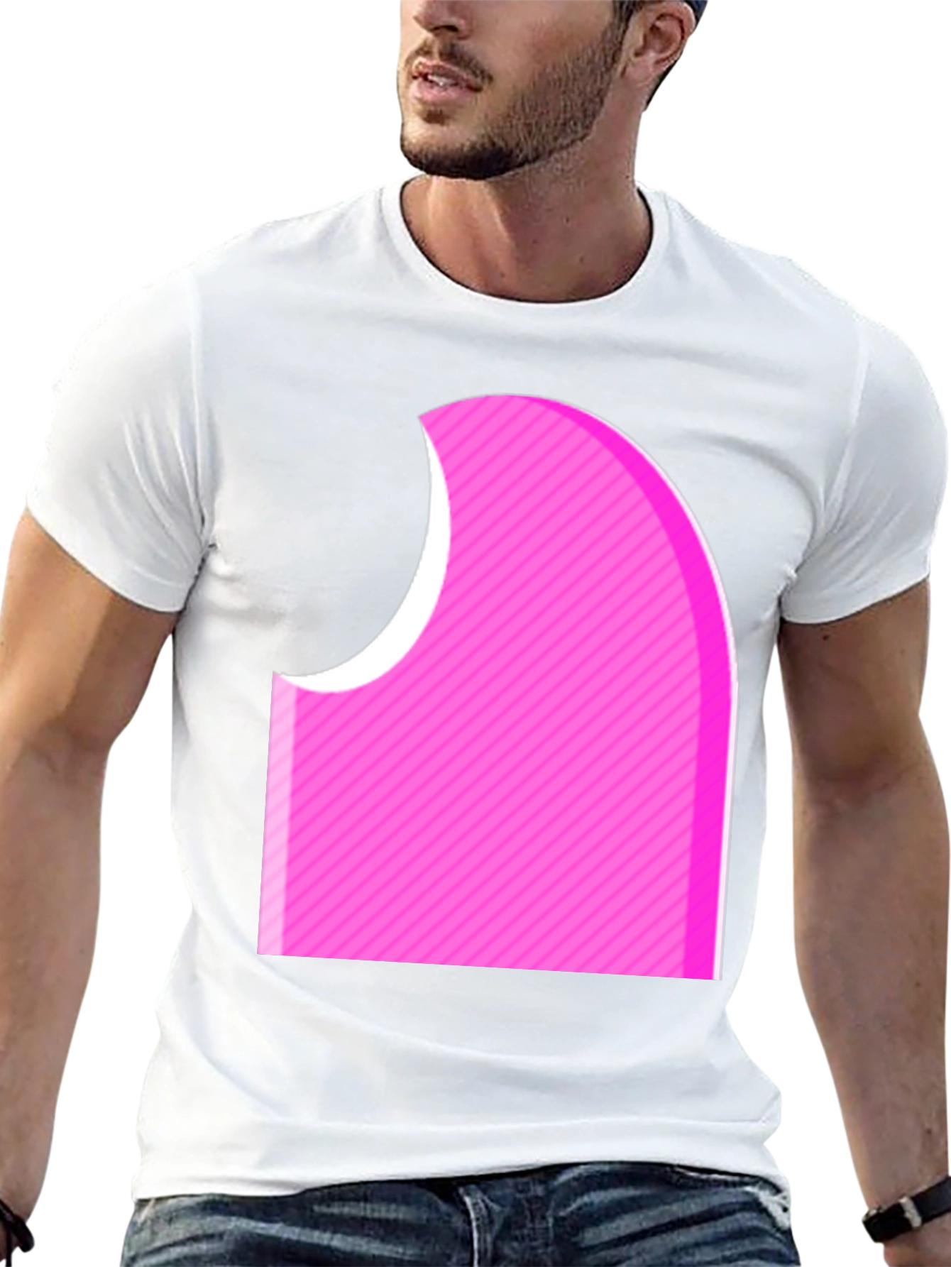 Abstract Pink Graphic Tee - Modern Casual Style