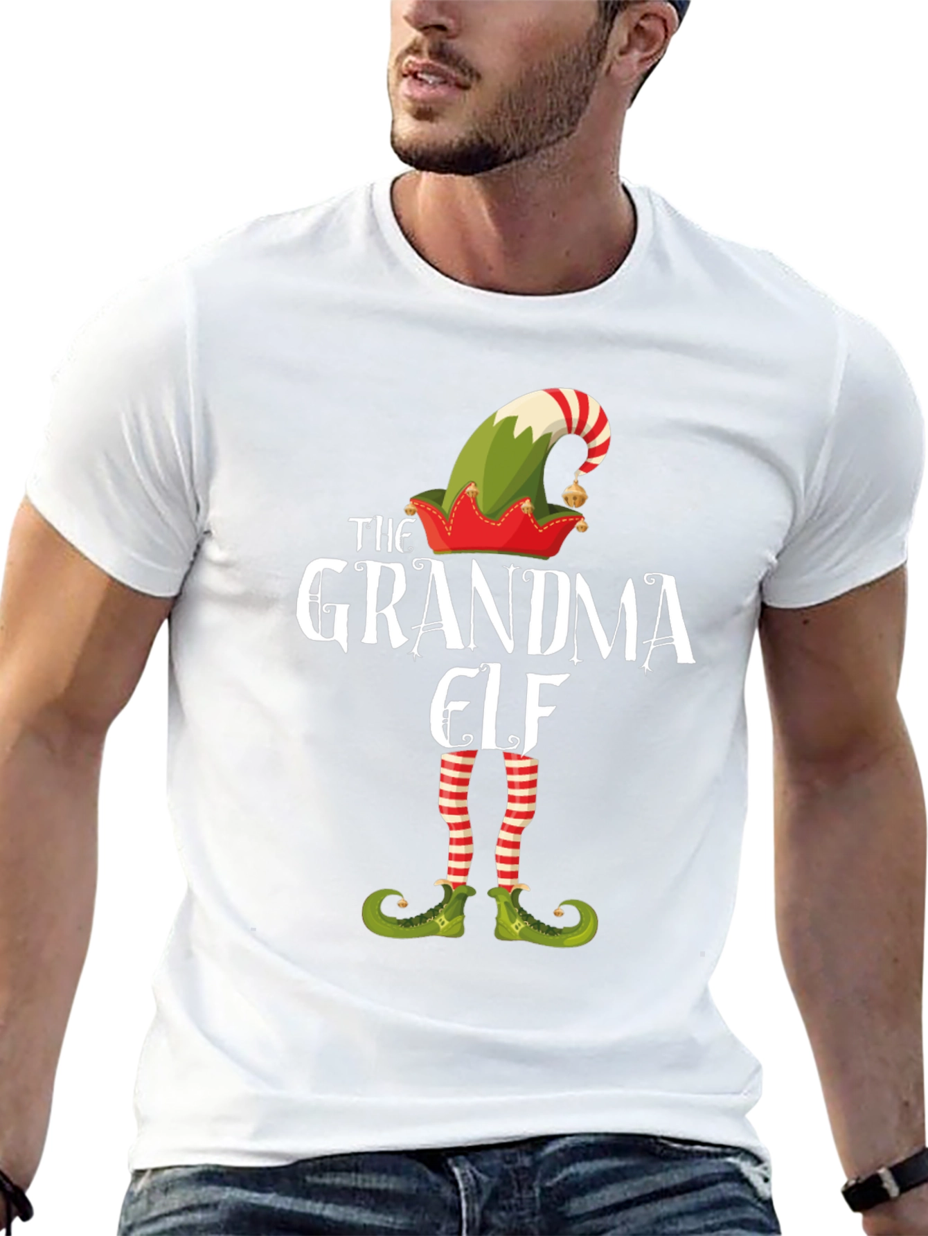 Grandma Elf Christmas T-Shirt Festive Holiday Tee