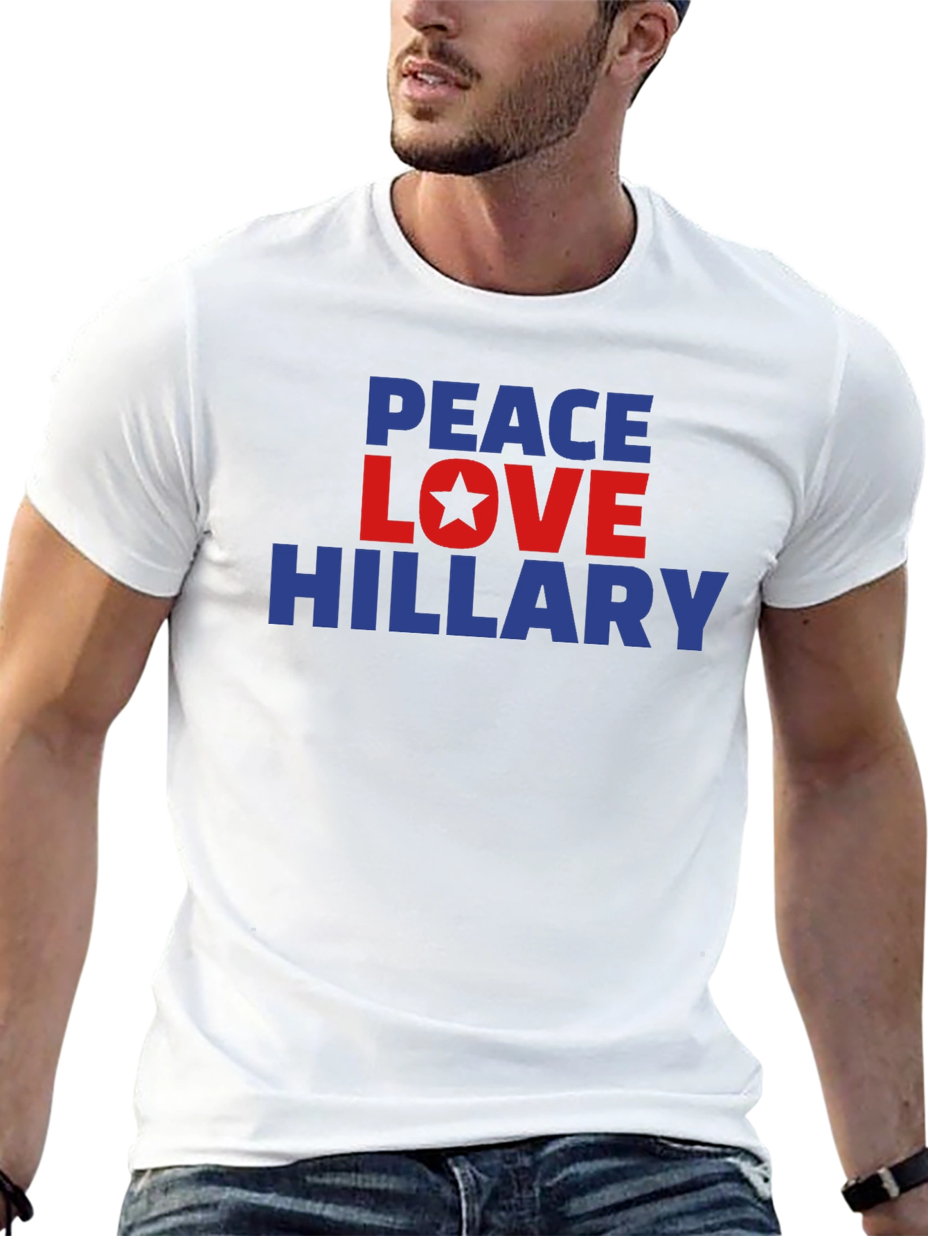 Peace Love Hillary T-Shirt Political Statement Tee