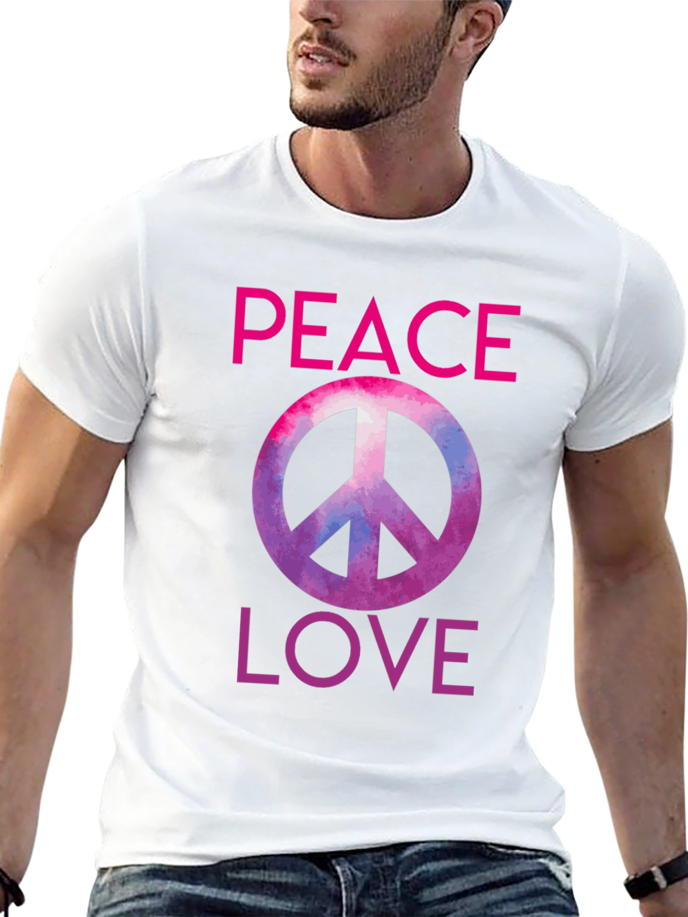 Peace Love Graphic Tee - Trendy Black T-Shirt