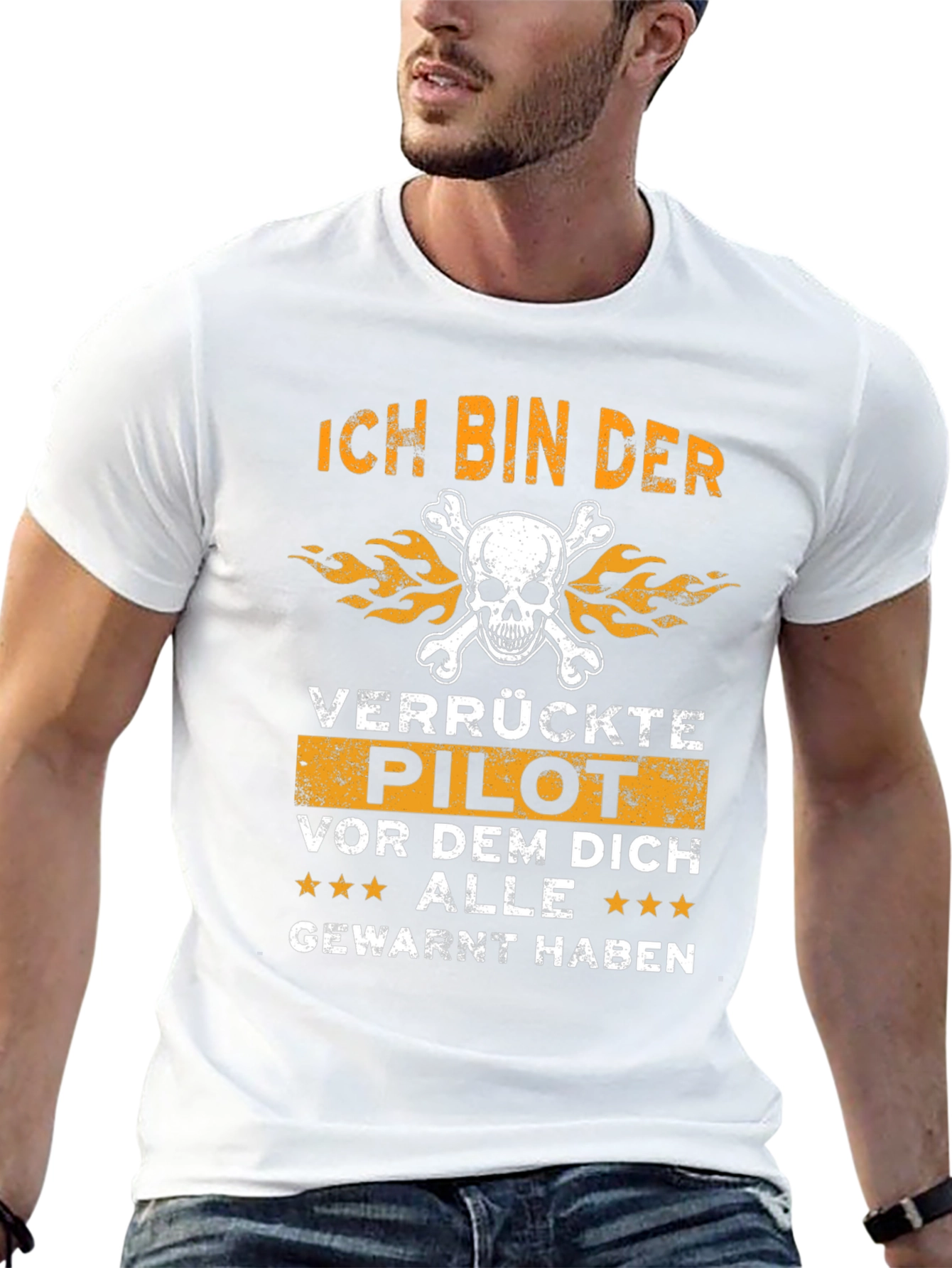 Ich Bin Der Verruckte Pilot Black Graphic T-Shirt