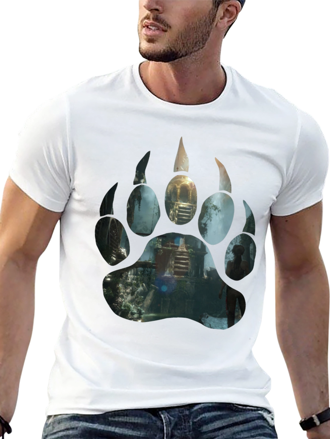 Tomb Raider Shadow Paw Print Graphic T-Shirt
