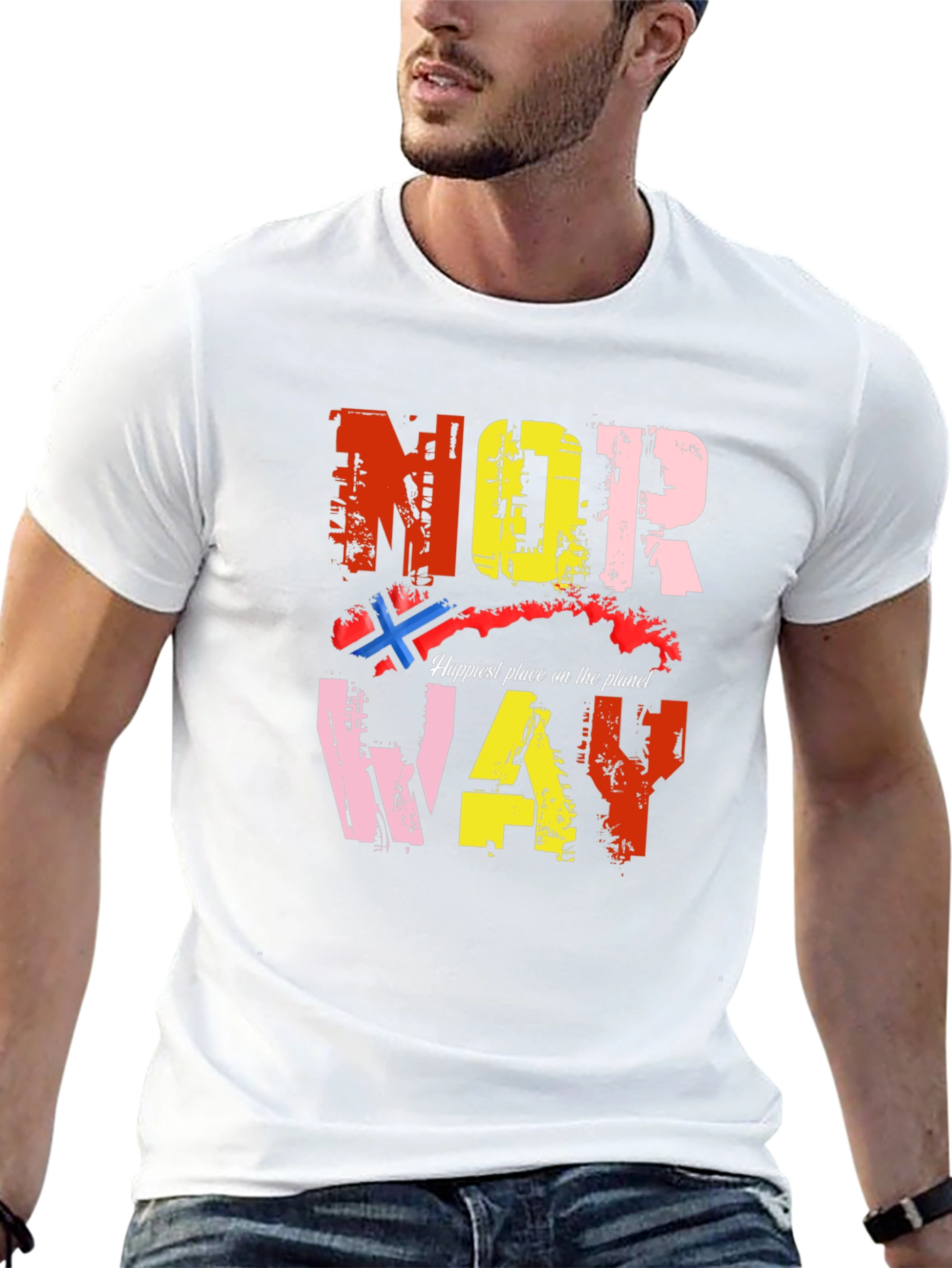 Norway Graphic Print Black T-Shirt