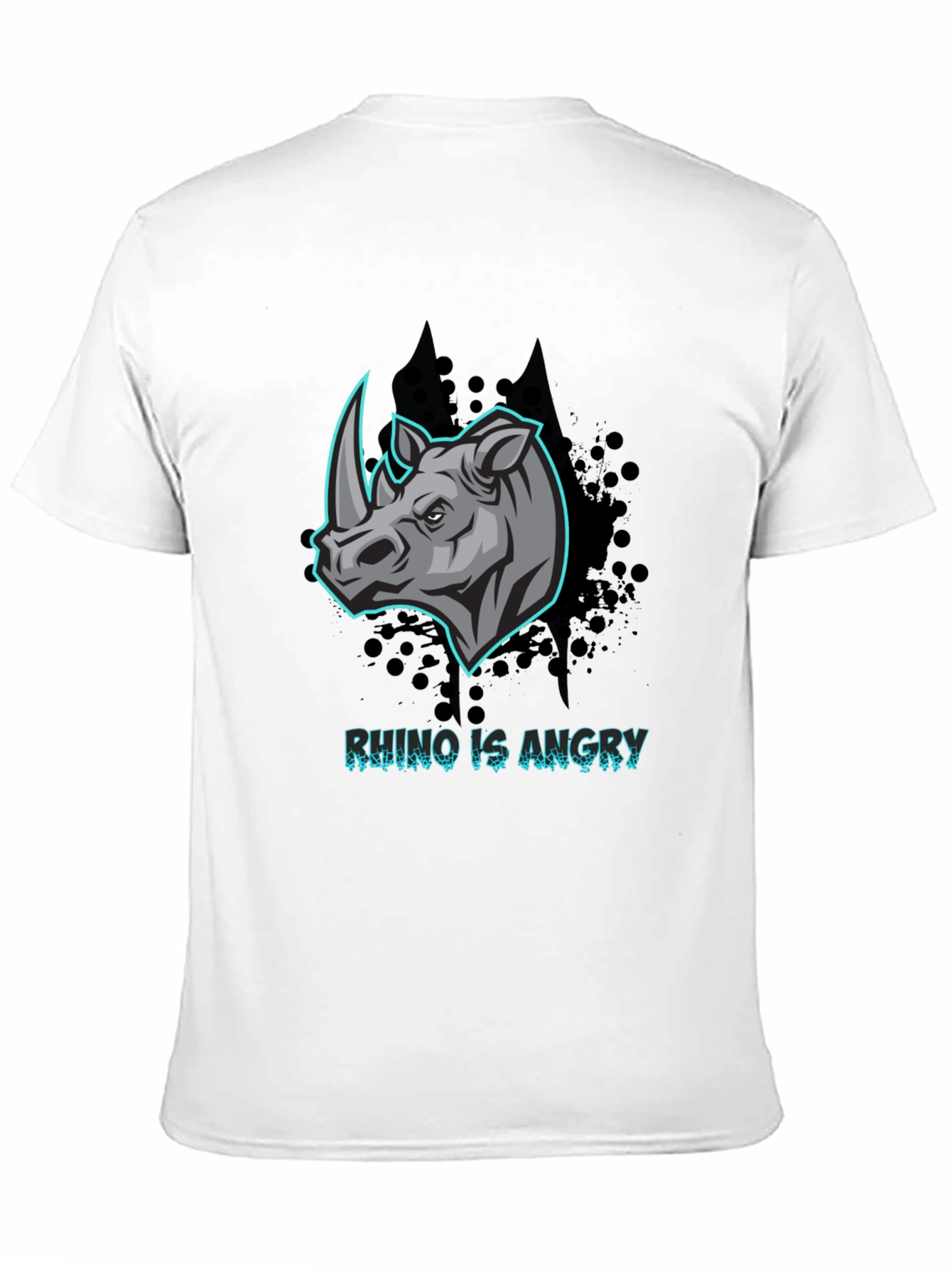 Angry Rhino Graphic T-Shirt - Black Cotton Tee