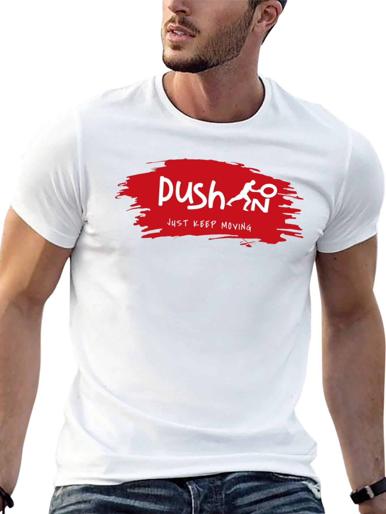 Push Just Keep Moving Black T-Shirt