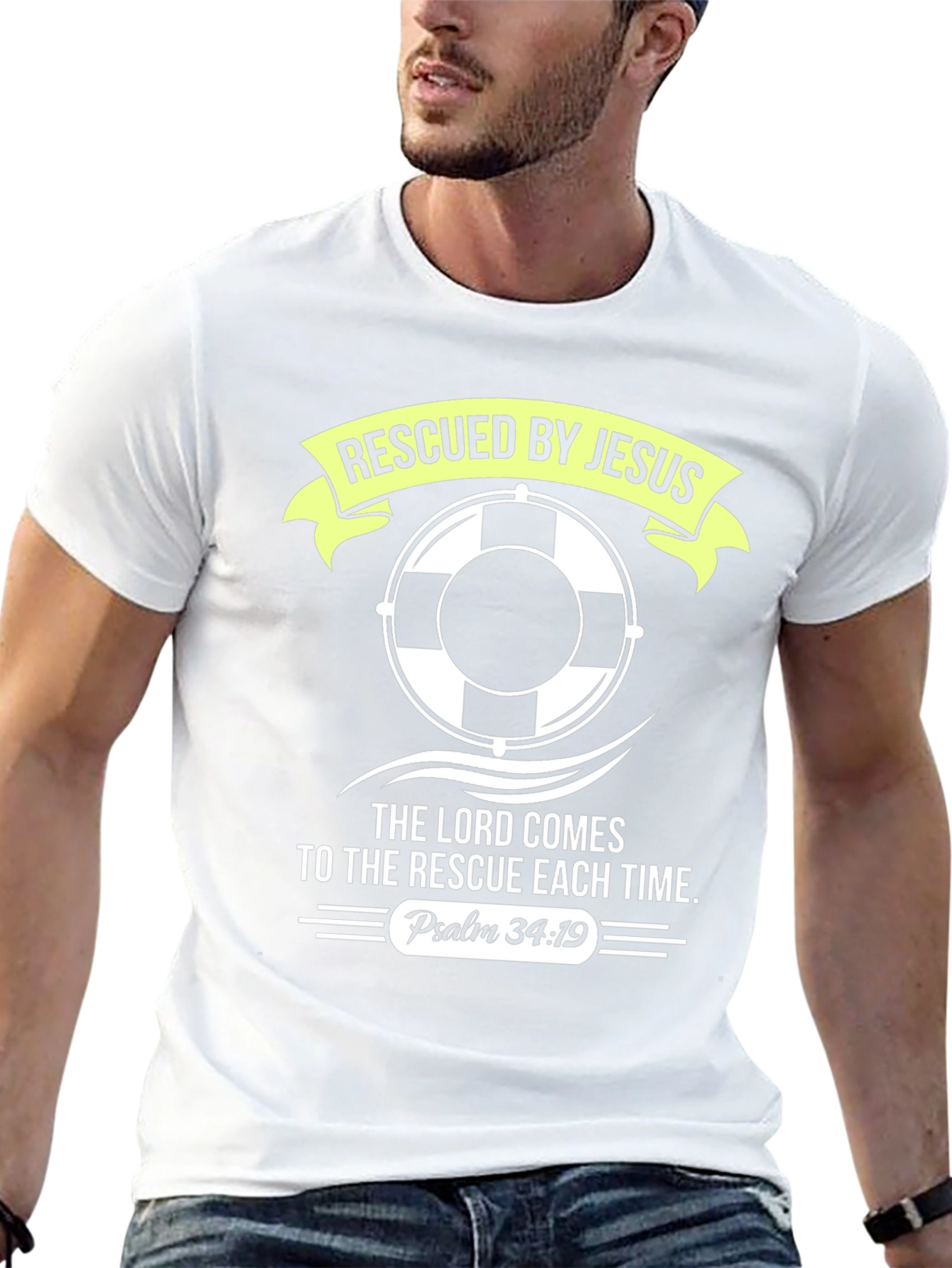 Rescued By Jesus T-Shirt - Religious Graphic Tee