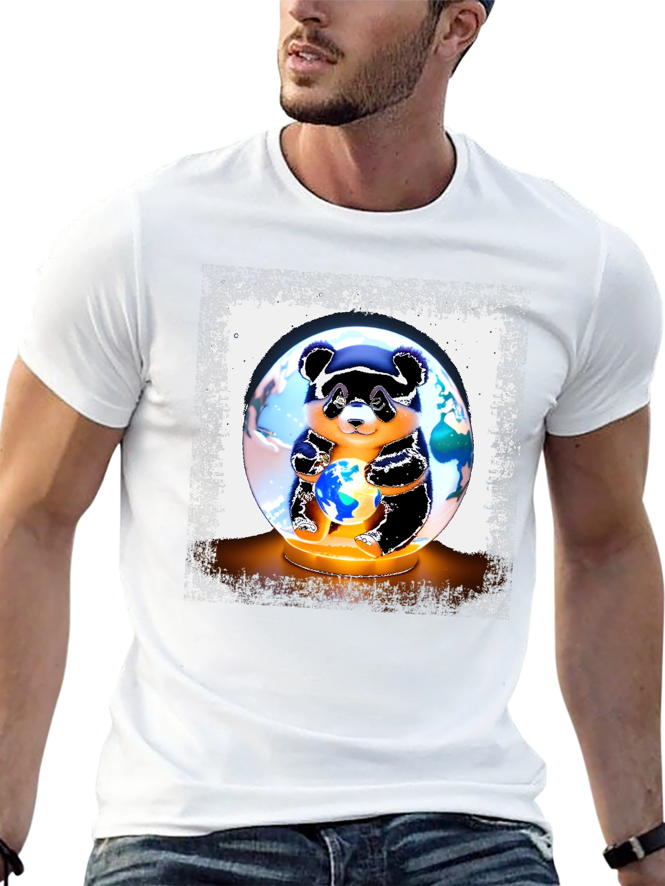 Panda Bear Globe Graphic Tee