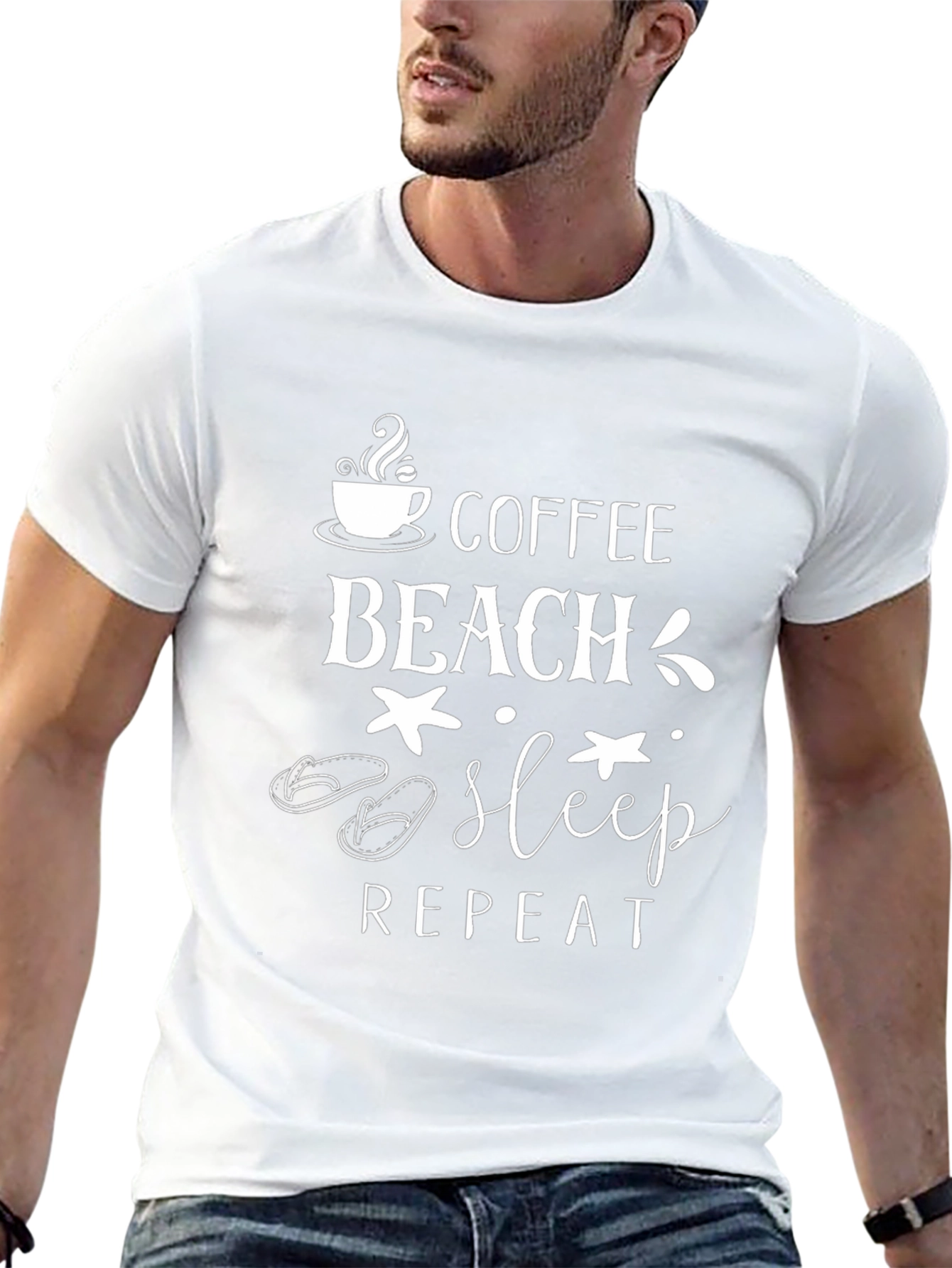 Coffee Beach Sleep Repeat Graphic Tee
