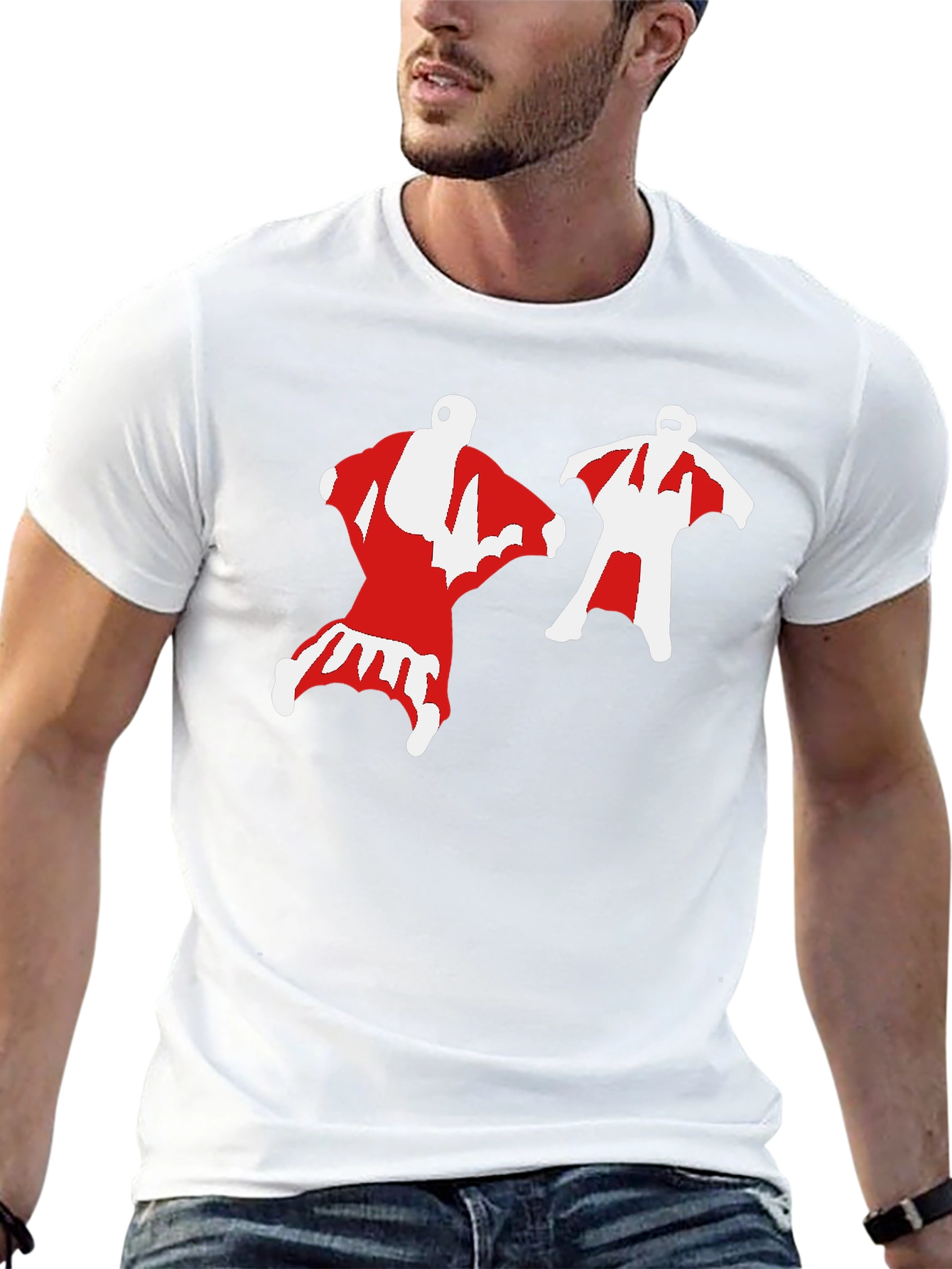 Wingsuit Skydivers Graphic Tee - Black Cotton T-Shirt