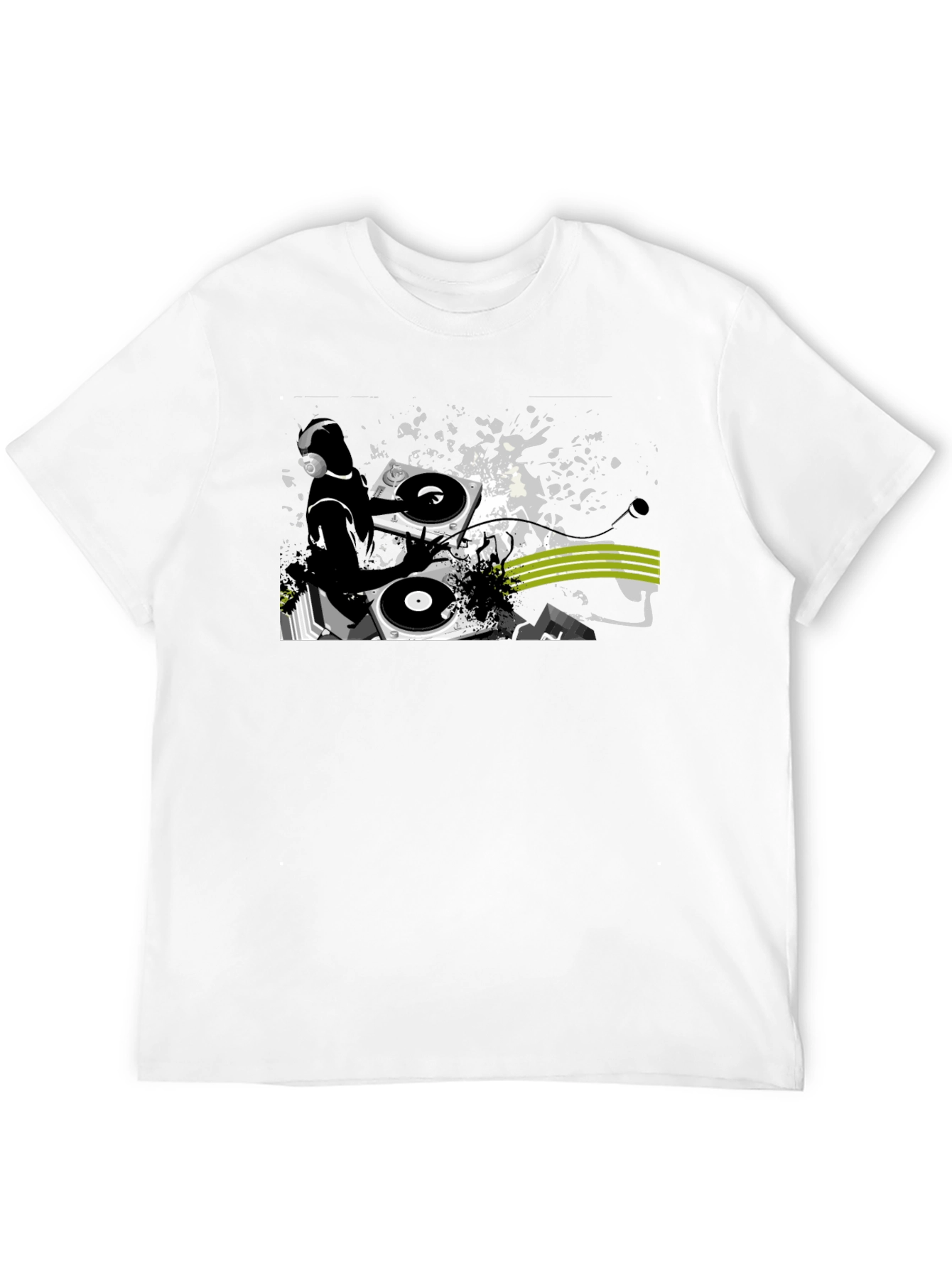 DJ Turntable Graphic Black T-Shirt