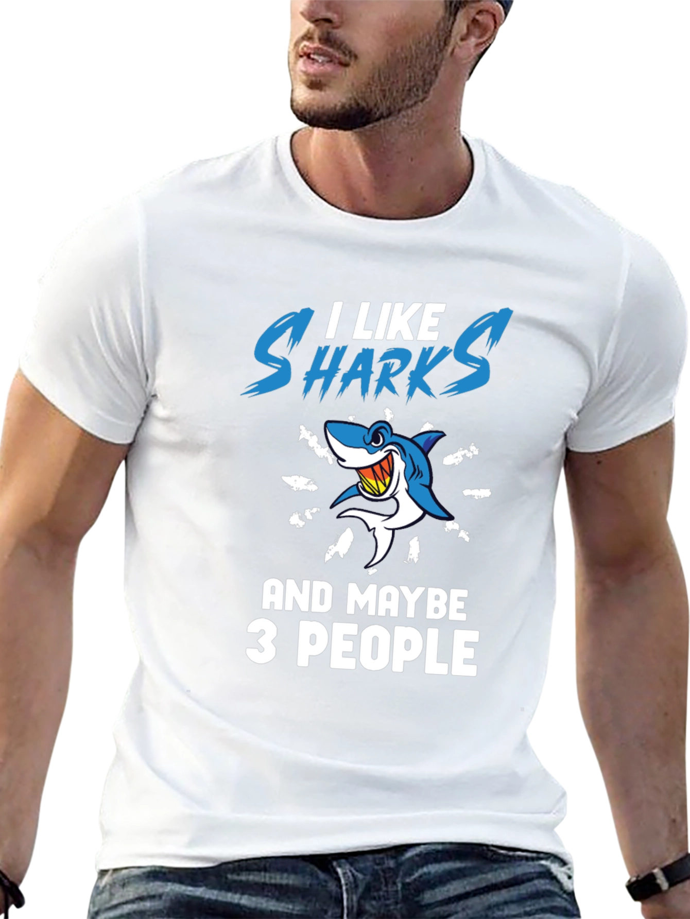 I Like Sharks and Maybe 3 People Graphic T-Shirt