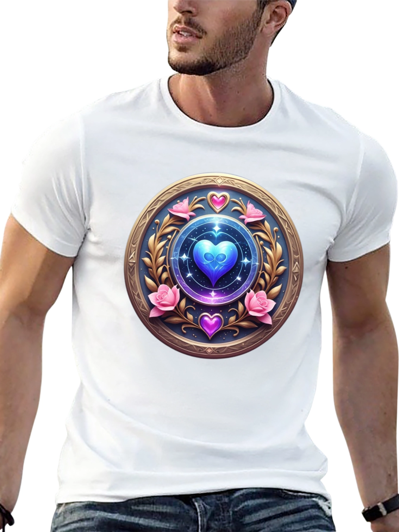 Mystic Heart Medallion T-Shirt - Unique Design