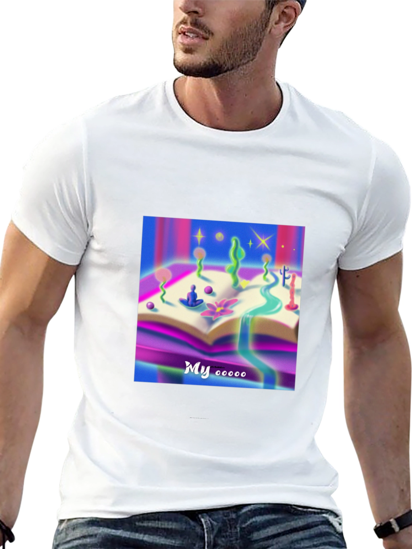 Mystical Bookscape Graphic Tee - Black