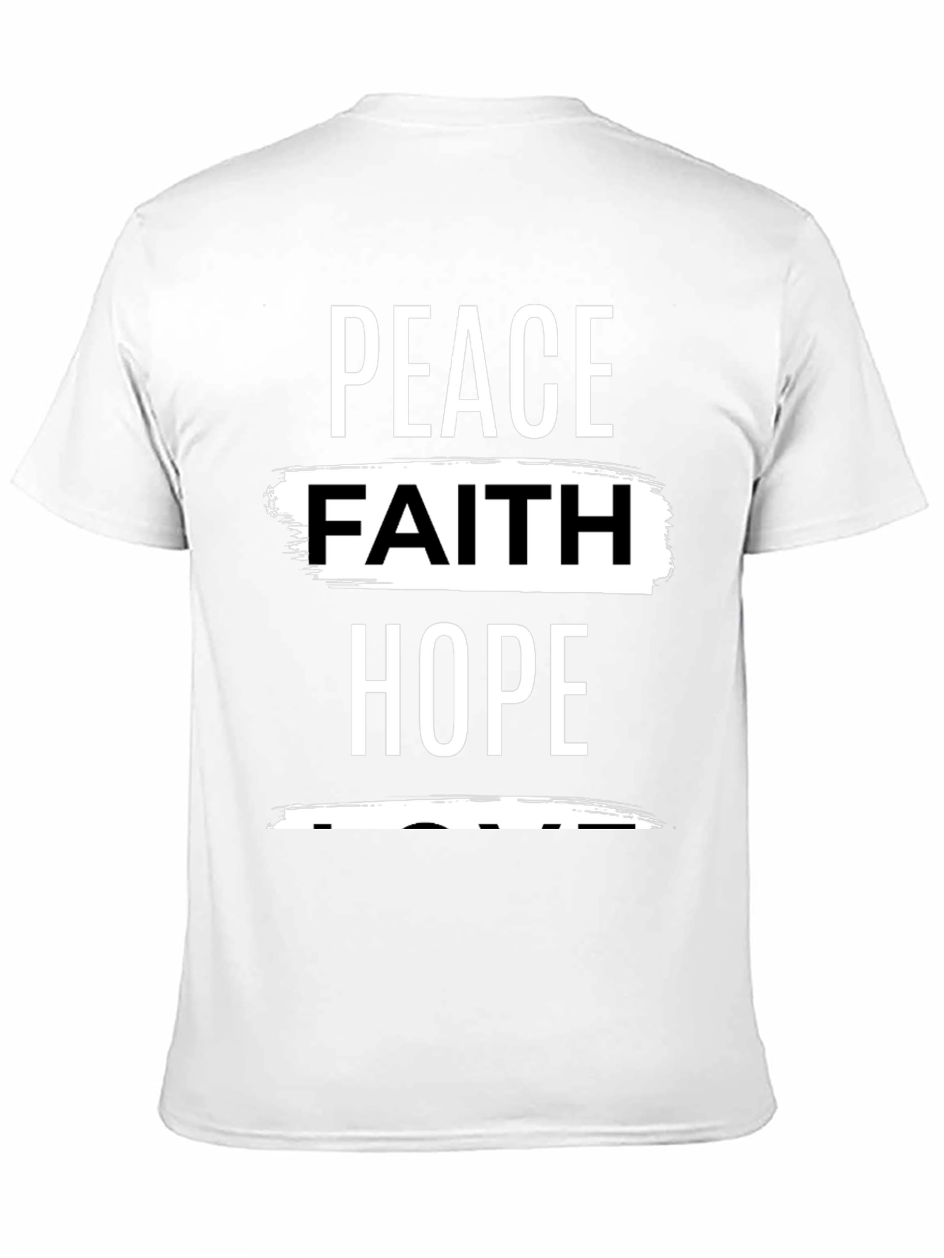 Peace Faith Hope Graphic Tee - Black